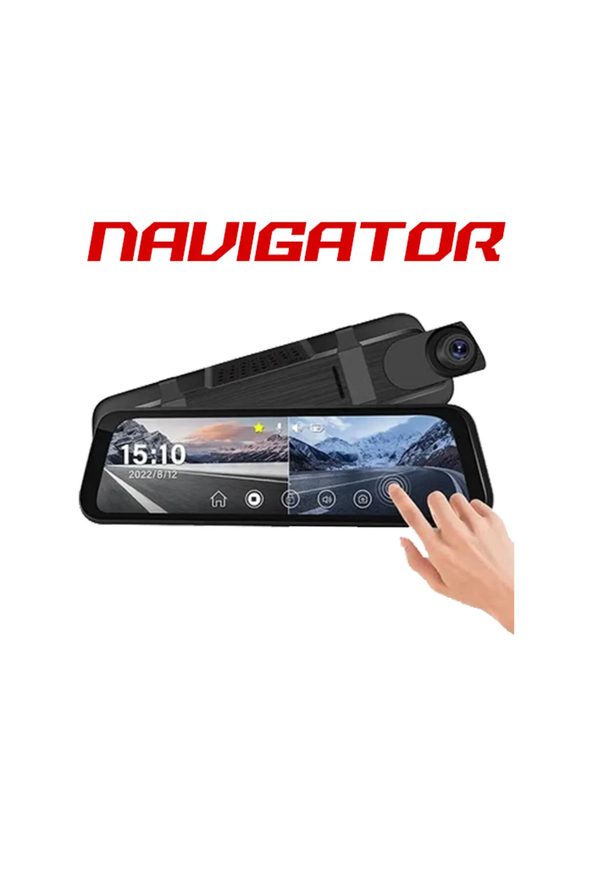 دوربین داشبورد ضبط جاده ای آینه لمسی DVR 160 ANGLE 1080P ULTRA HD NG2160DA عقب جلو NAVİGATÖR