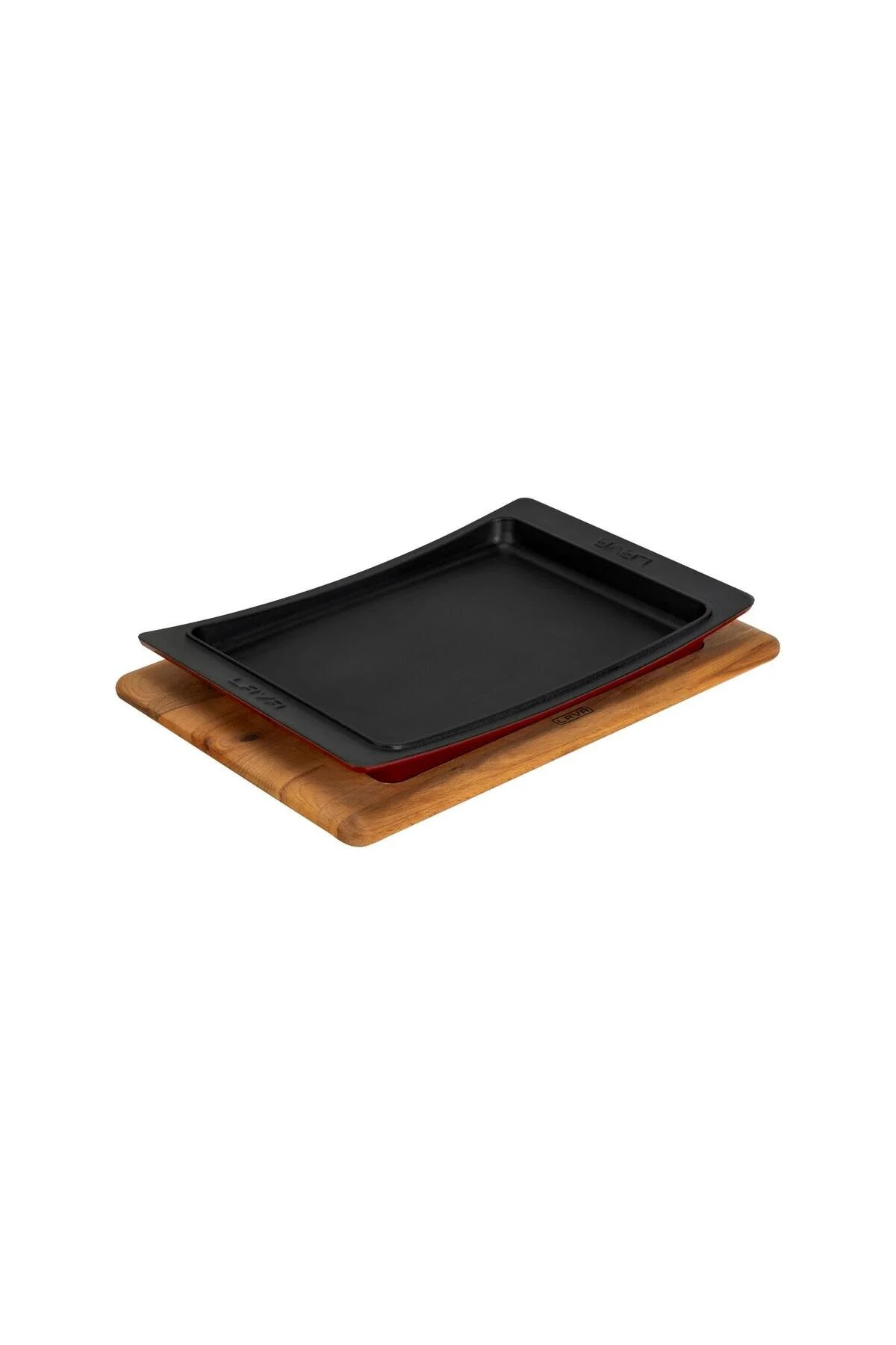 تابه بشقاب سرو مستطیل شکل و چوب راش. سایز 36X24CM. BURGUNDY Lava