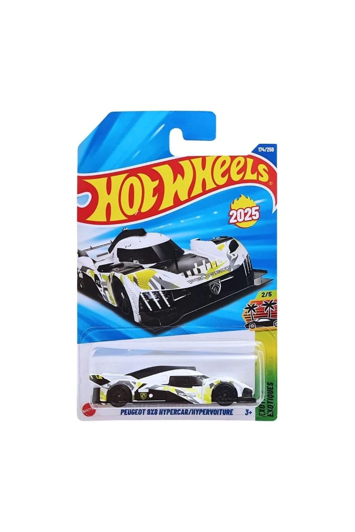 ماشین اسباب بازی HW PEUGEOT 9X8 HYPERCAR HYPERVOITURE HYW11 SHORT CARDBOARD از ترکیه HOT WHEELS