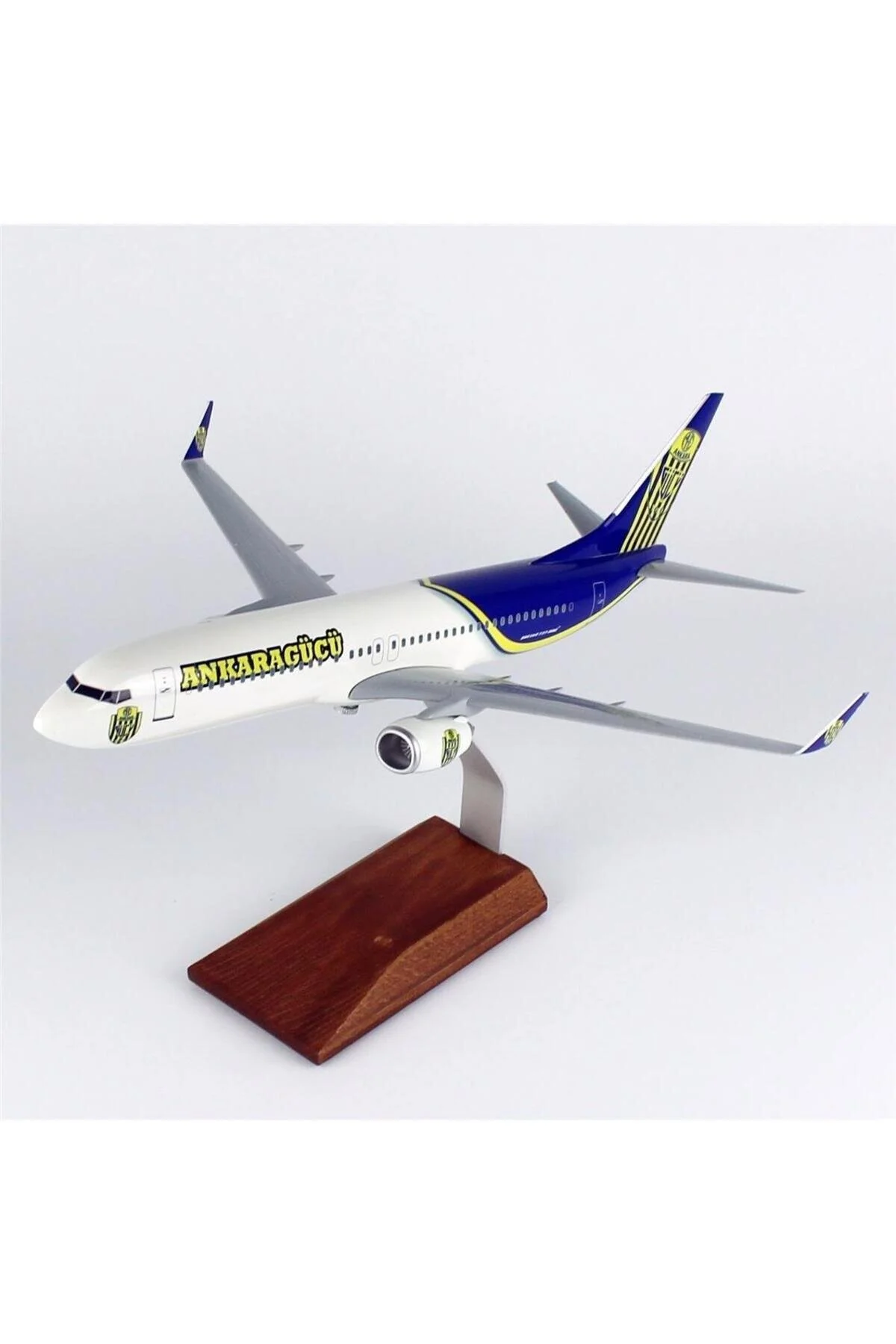 ماکت مقیاس 1 100 آرم قدرت آنکارا B737 800 هواپیمای مسافربری آماده برای نمایش پایه چوب با ایستاده چوبی Hobbytime