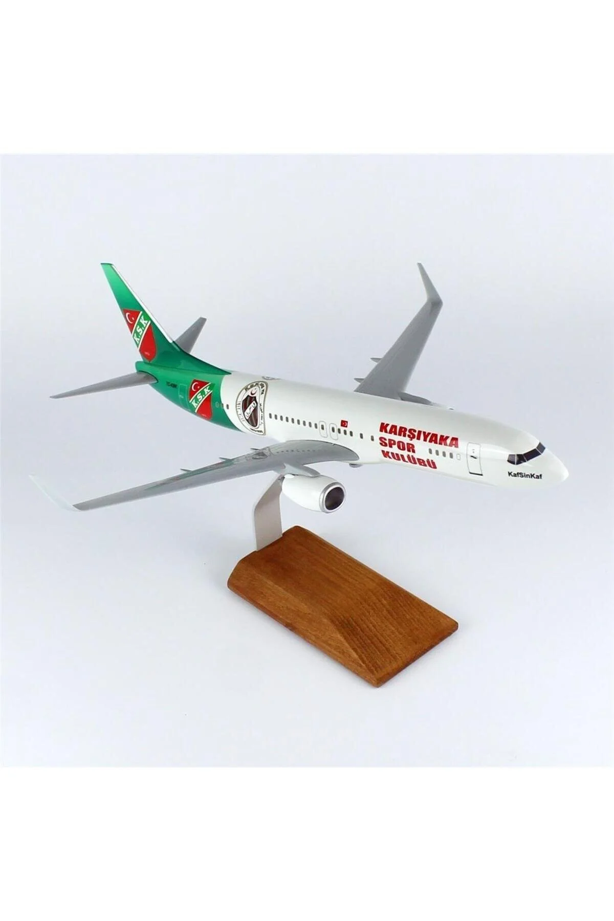 ماکت مقیاس 1 100 آرم ورزشی THY B737 800 هواپیمای مسافربری آماده نمایشگاه با ایستاده چوبی Hobbytime