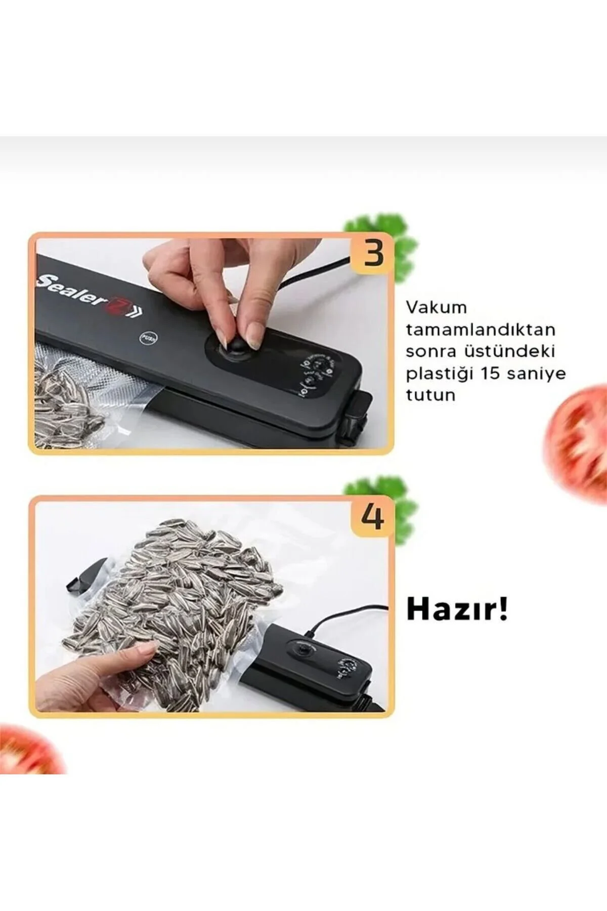 دستگاه وکیوم جاروبرقی غذای نوع خانه سیاه ذخیره سازی آسان با 10 کیسه هدیه اورجینال woodhub