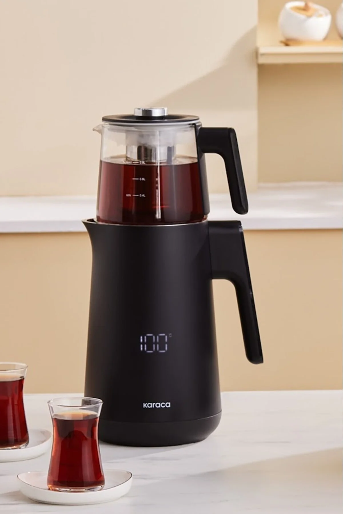 چای ساز 1502 با نمایشگر دیجیتال دوجداره طراحی شیک و کاربردی woodhub