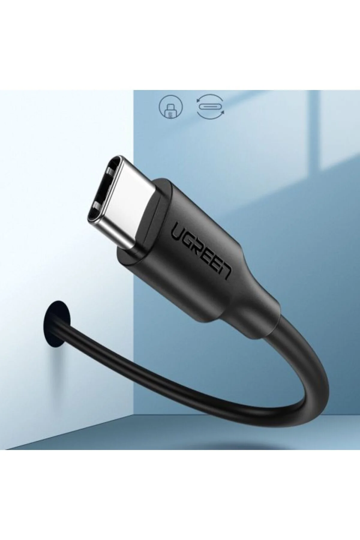 شارژر کابل شارژ و دیتا USB TYPE C سفید 2 متری 60123 Ugreen