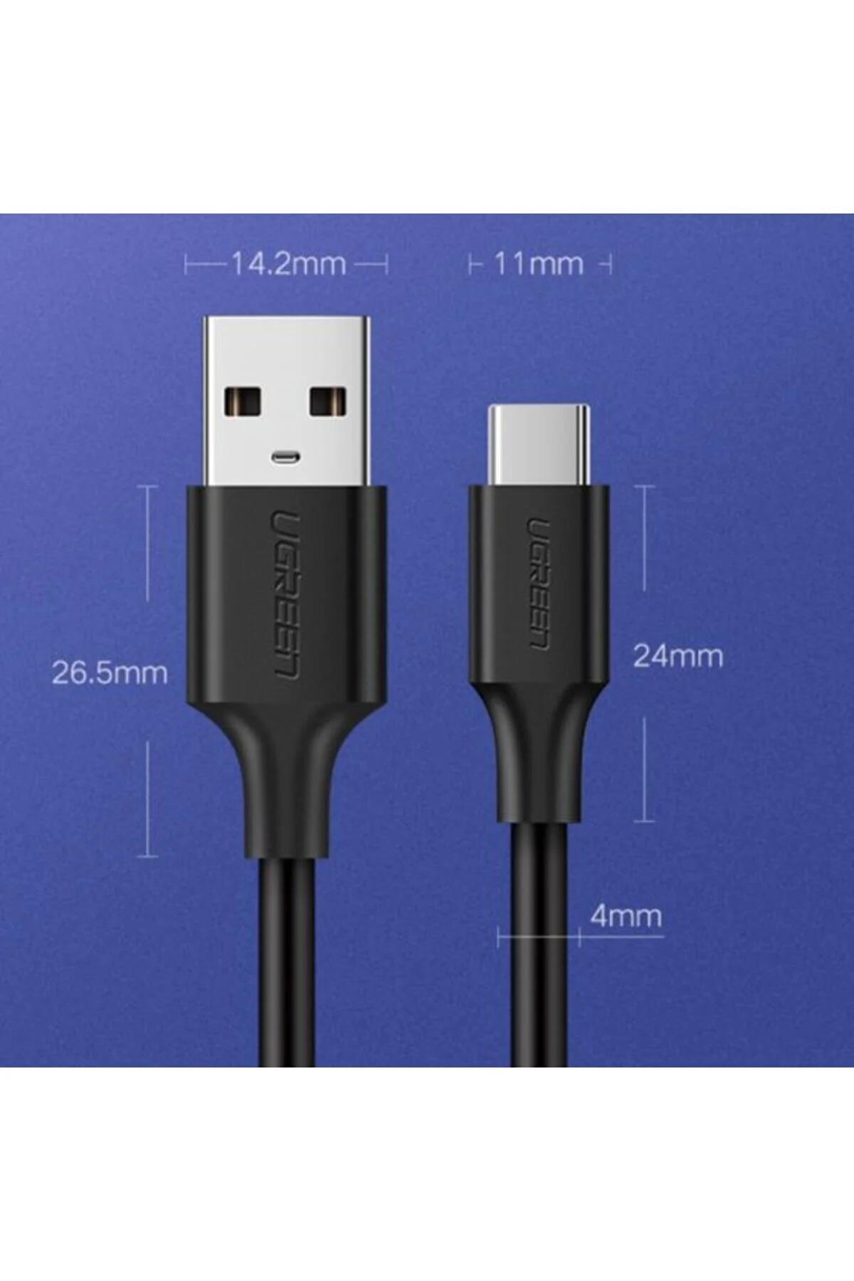 شارژر کابل شارژ و دیتا USB TYPE C سفید 2 متری 60123 Ugreen