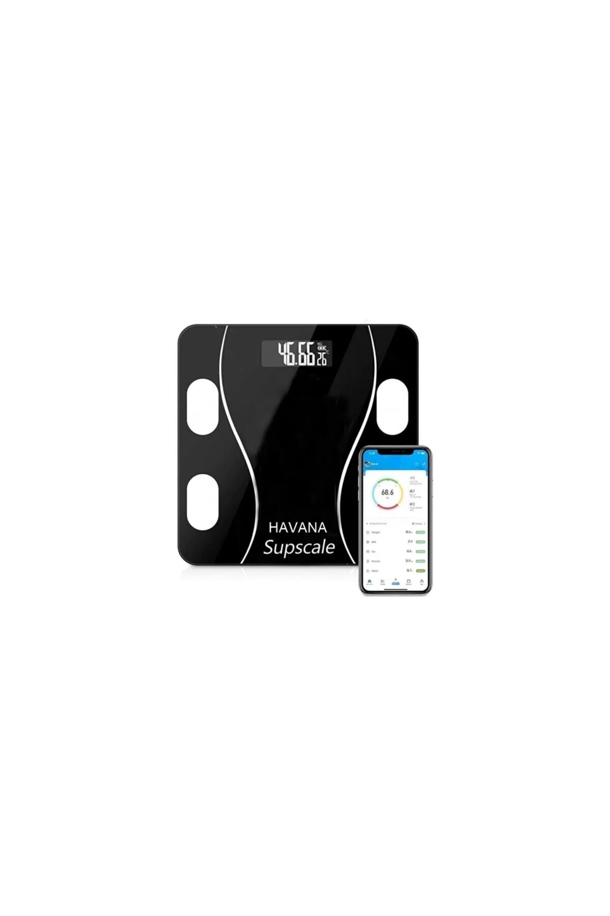 ترازو مقیاس توزین دیجیتال عضلات ماهیچه عضله آب اندازه گیری وزن پنل LED سیاه SepetBudur