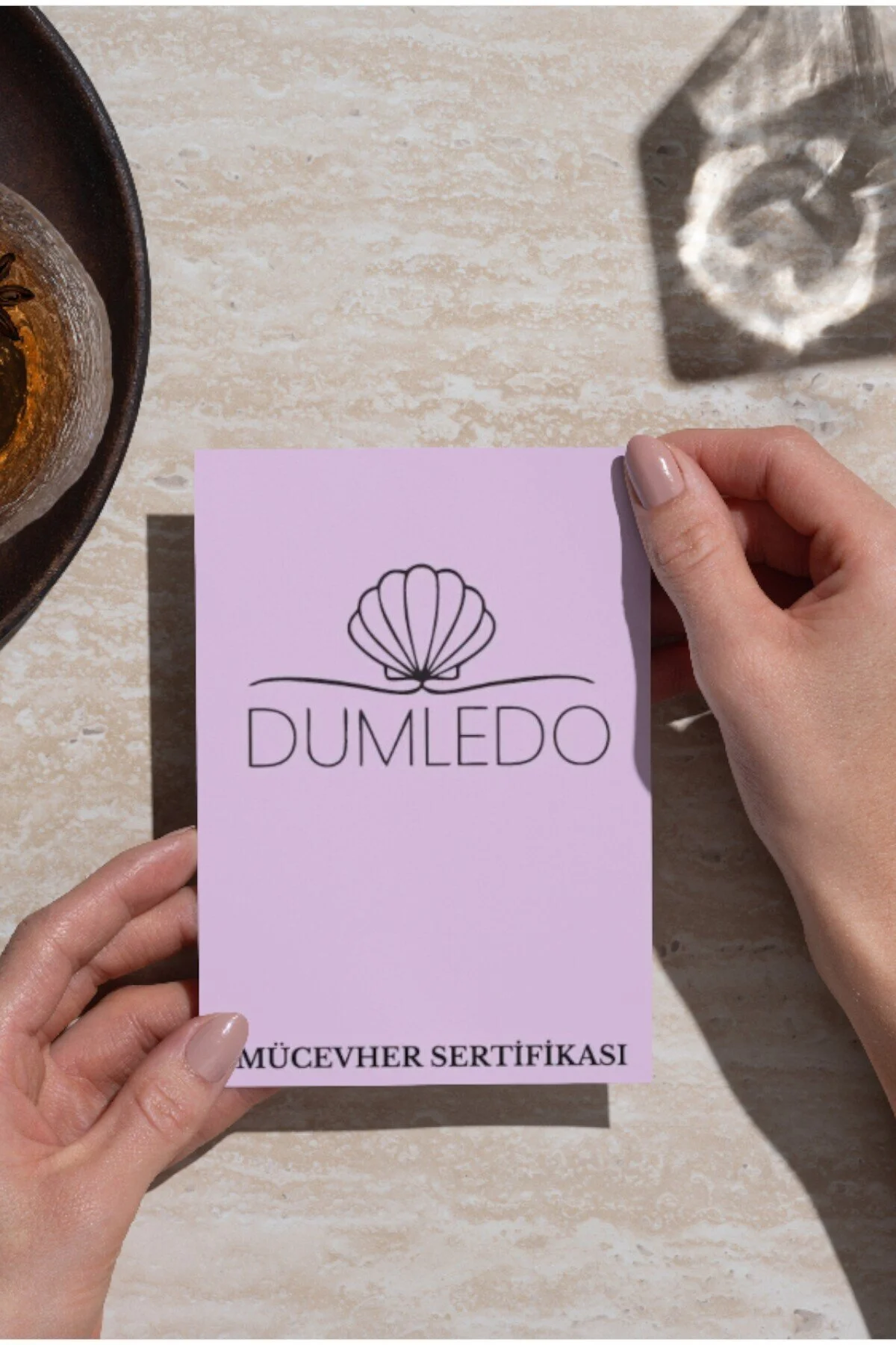 چارم هلال سنگ بنفش و طلسم نیلوفر آبی | نقره 925 عیار Dumledo