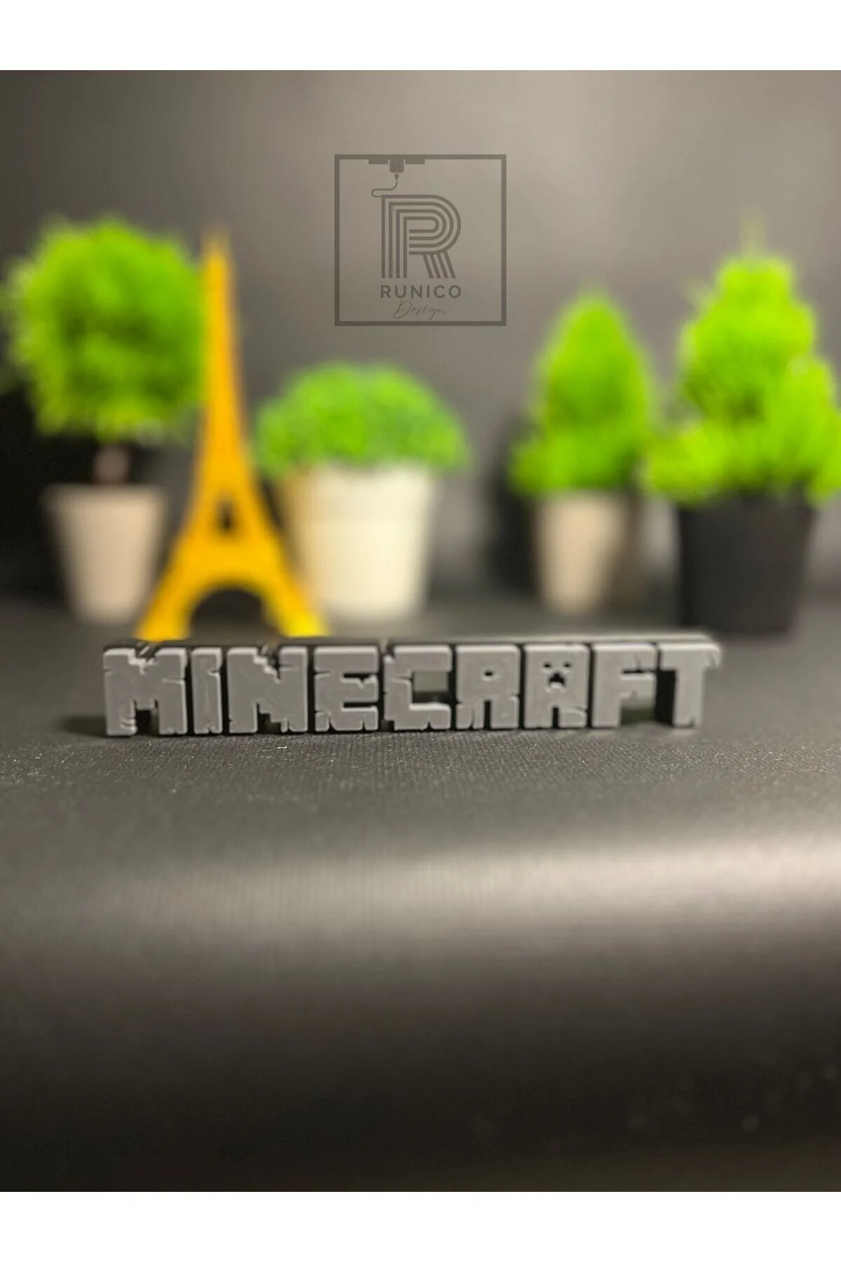 فیگور لوگوی ماین کرافت تصویر 17 سانتی متری تزیینات میز تزیینی مجموعه محصول هدیه Runico Design