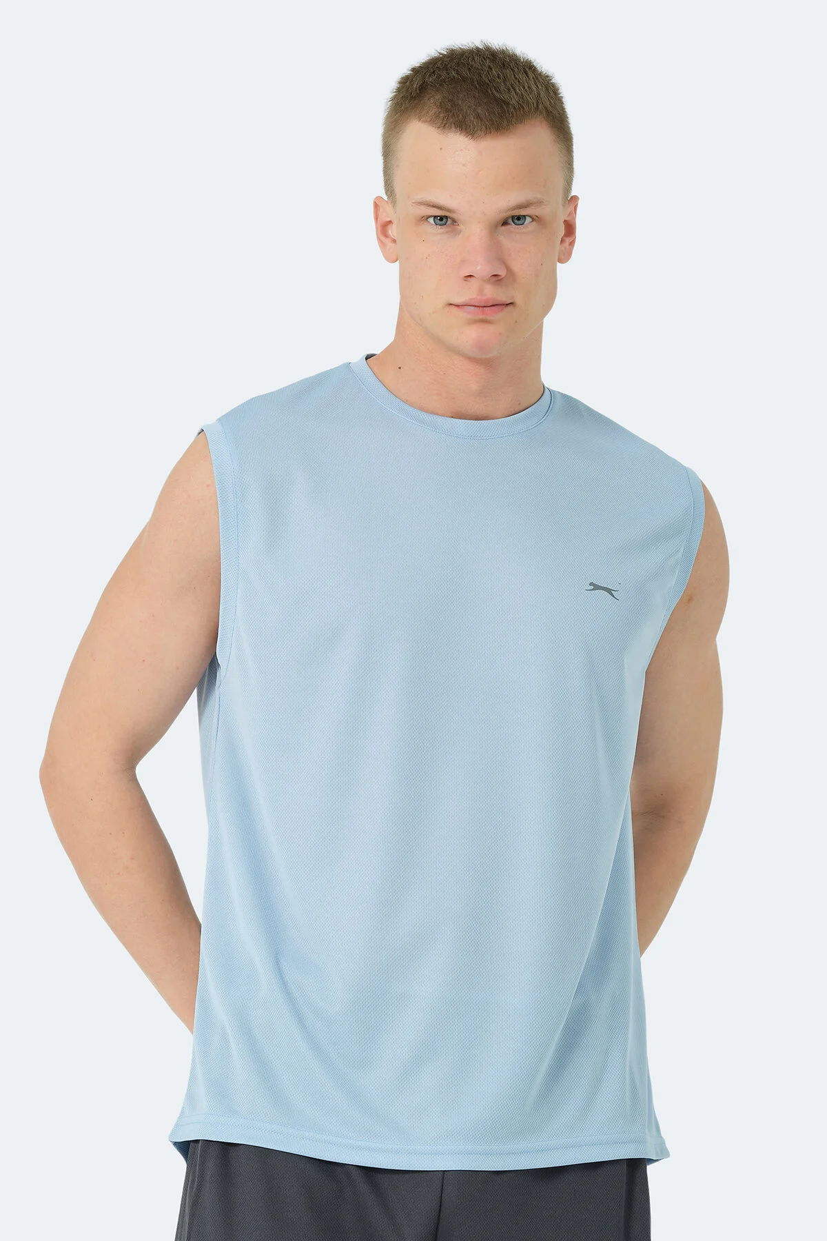 رکابی ورزشی آبی مردانه لباس رجیا اورجینال Slazenger