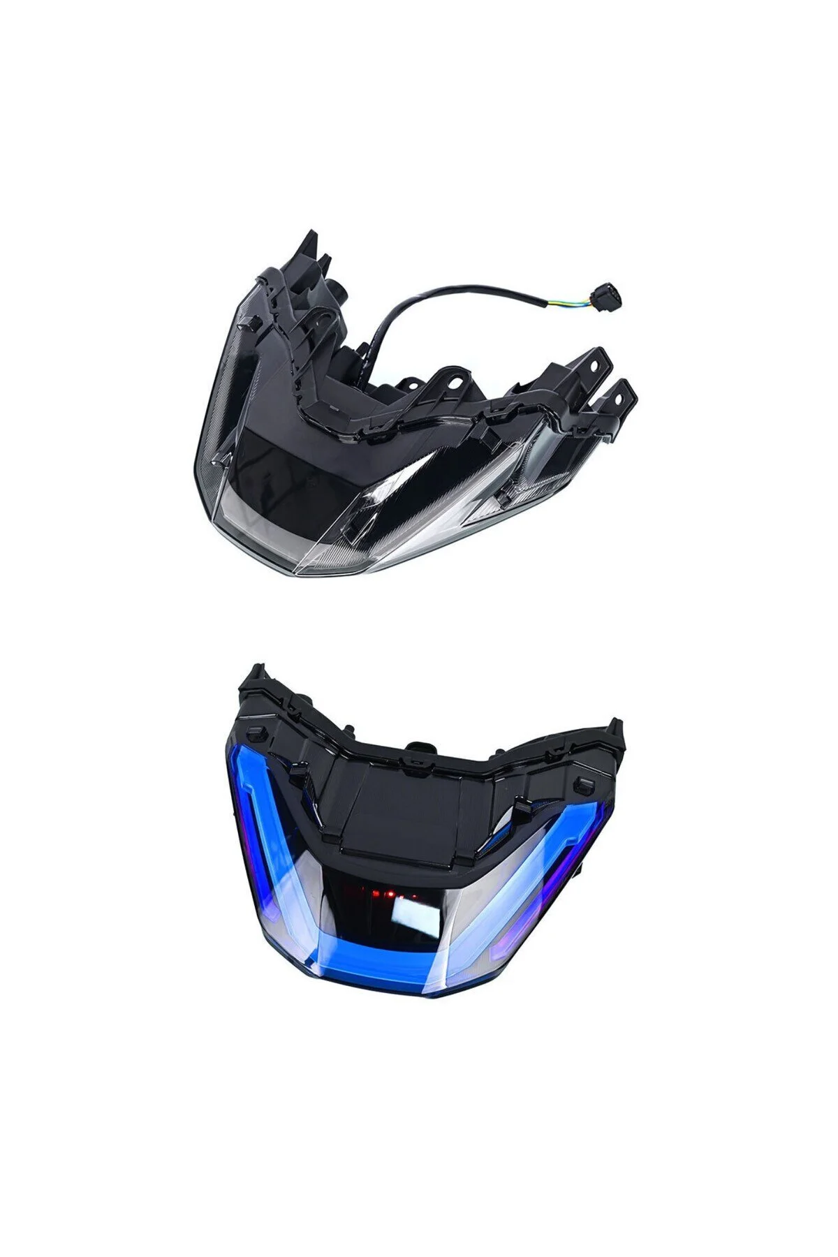 ست بدنه موتورسیکلت چراغ جلو هوندا PCX RGB با ریموت کنترل متحرک رنگ و نور از طریق تلفن سیگنال ترمز DEKOHOP
