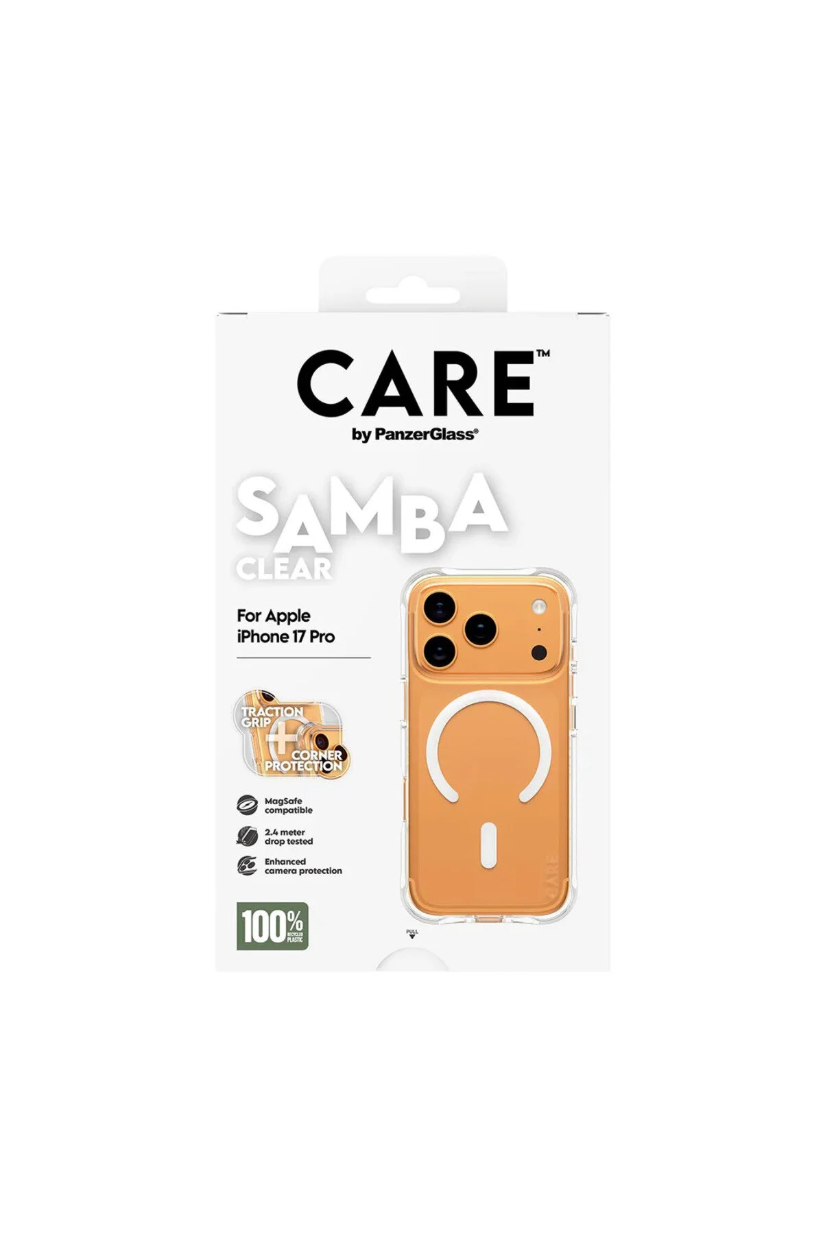 کاور و قاب مد روز PANZERGLASS APPLE IPHONE 17 PRO SAMBA شفاف MAGSAFE CARE by PanzerGlass®