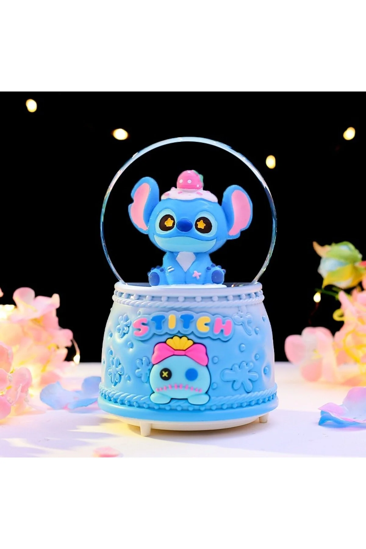 گوی برفی SNOW GLOBE سایز بزرگ کودک را با نور موسیقی اسپری آبی 16X12 بدوزید از ترکیه Livava