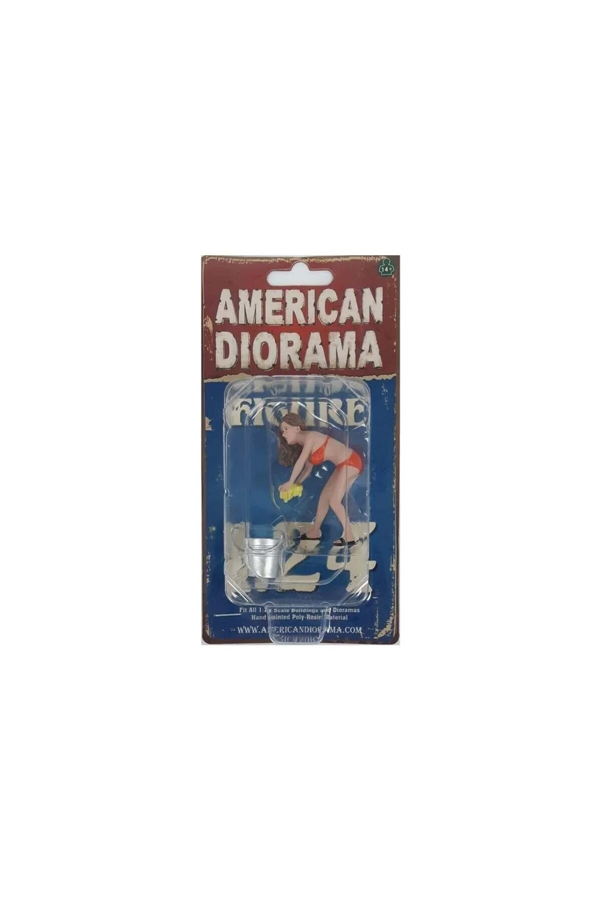 ماکت 1 24 CAR یک دختر بیکینی سیندی آماده برای نمایش شکل پلاستیکی American Diorama