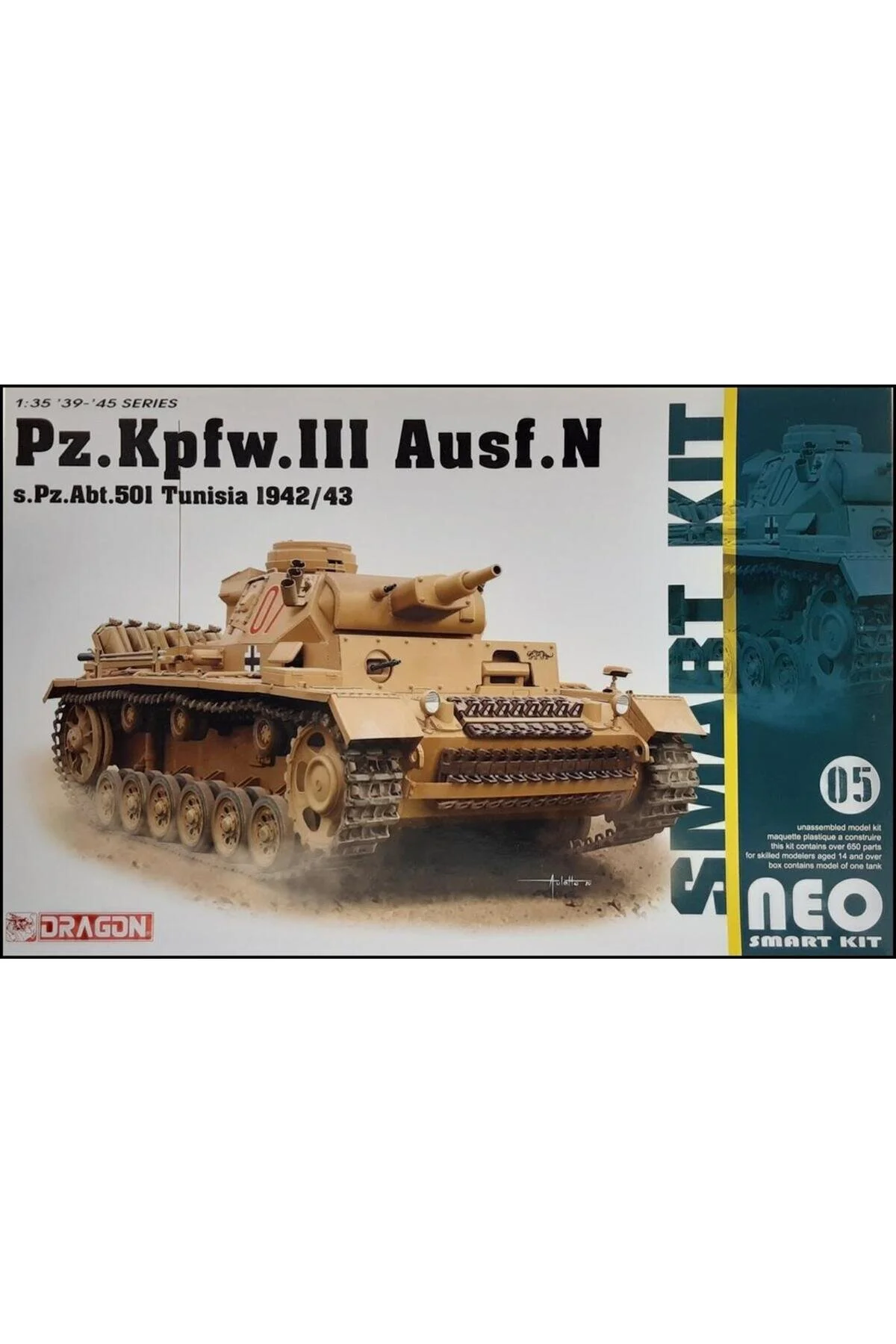 ماکت 6956 1 35 مقیاس PZ.KPFW.III AUSF.N 501. هنگ تونس 1942 43 کیت مدل پلاستیکی Dragon