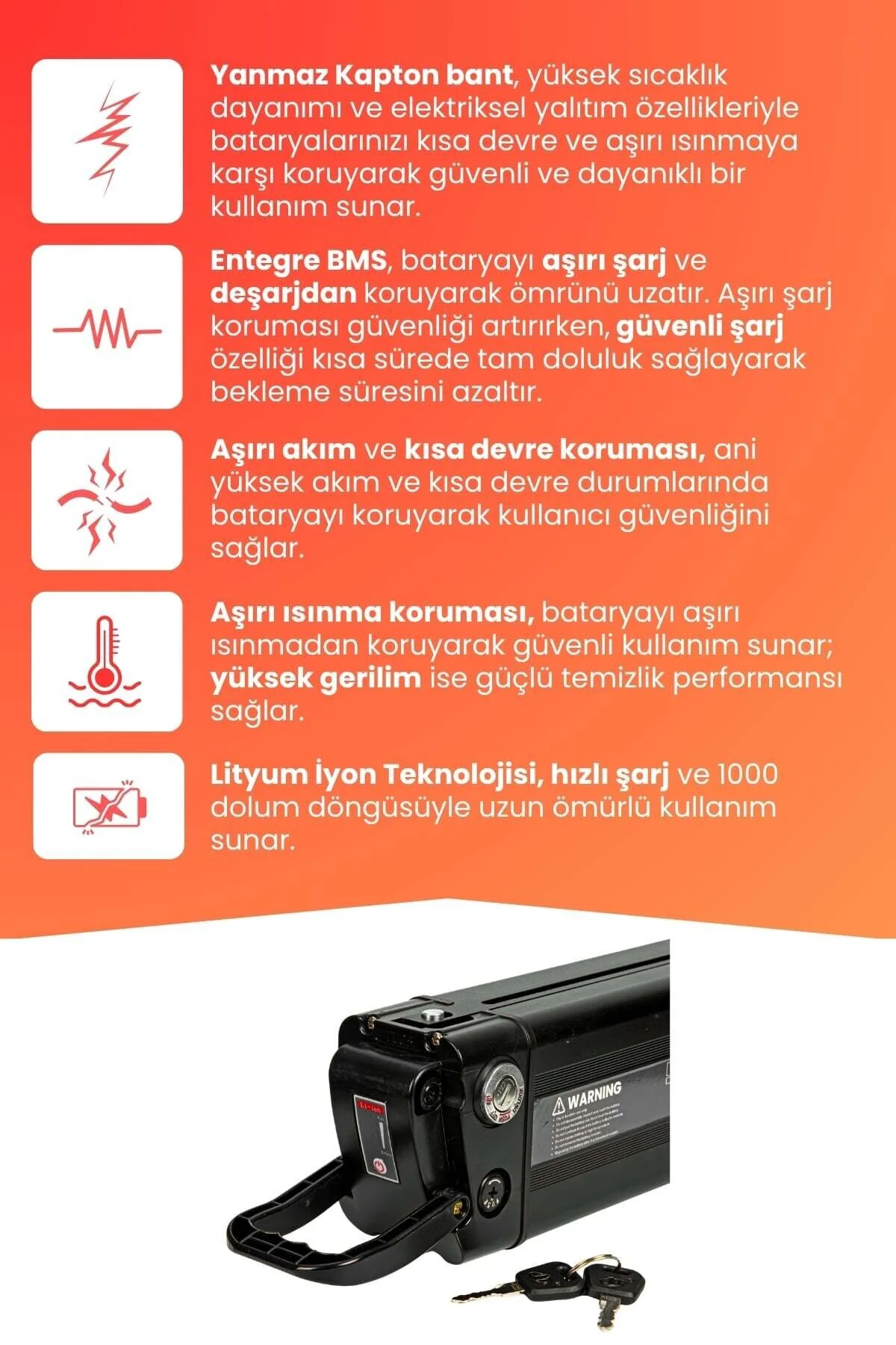 لوازم جانبی دوچرخه برقی باتری RKS XS75 PREMIUM سازگار با 48 ولت 15 آمپر ساعت ظرفیت بالا ELECTROLL