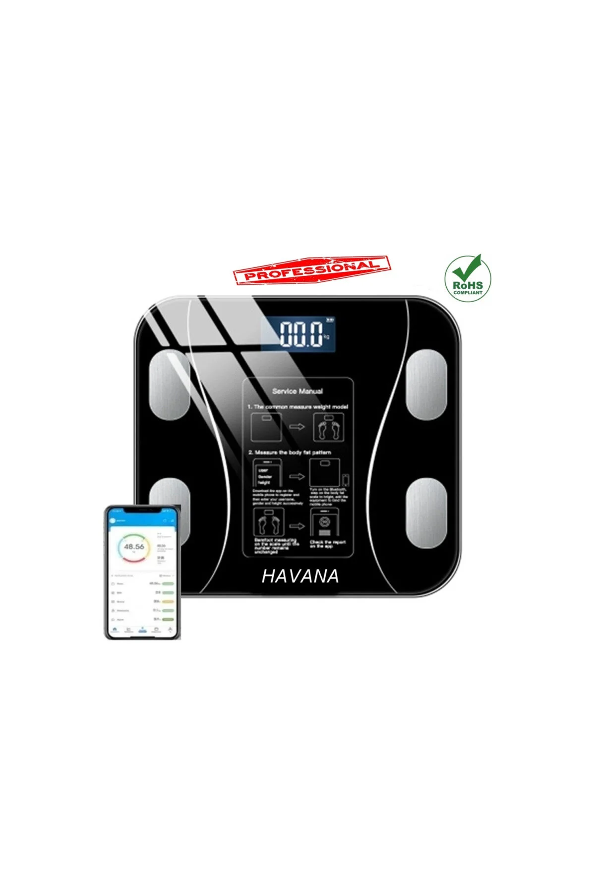 ترازو مقیاس توزین دیجیتال عضلات ماهیچه عضله آب اندازه گیری وزن پنل LED سیاه SepetBudur