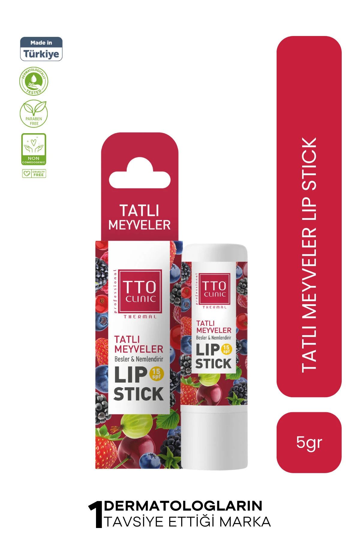 کرم لب و اسکراب CLINUC FRUITS LIP STICK 15 SPF محافظت شده Tto
