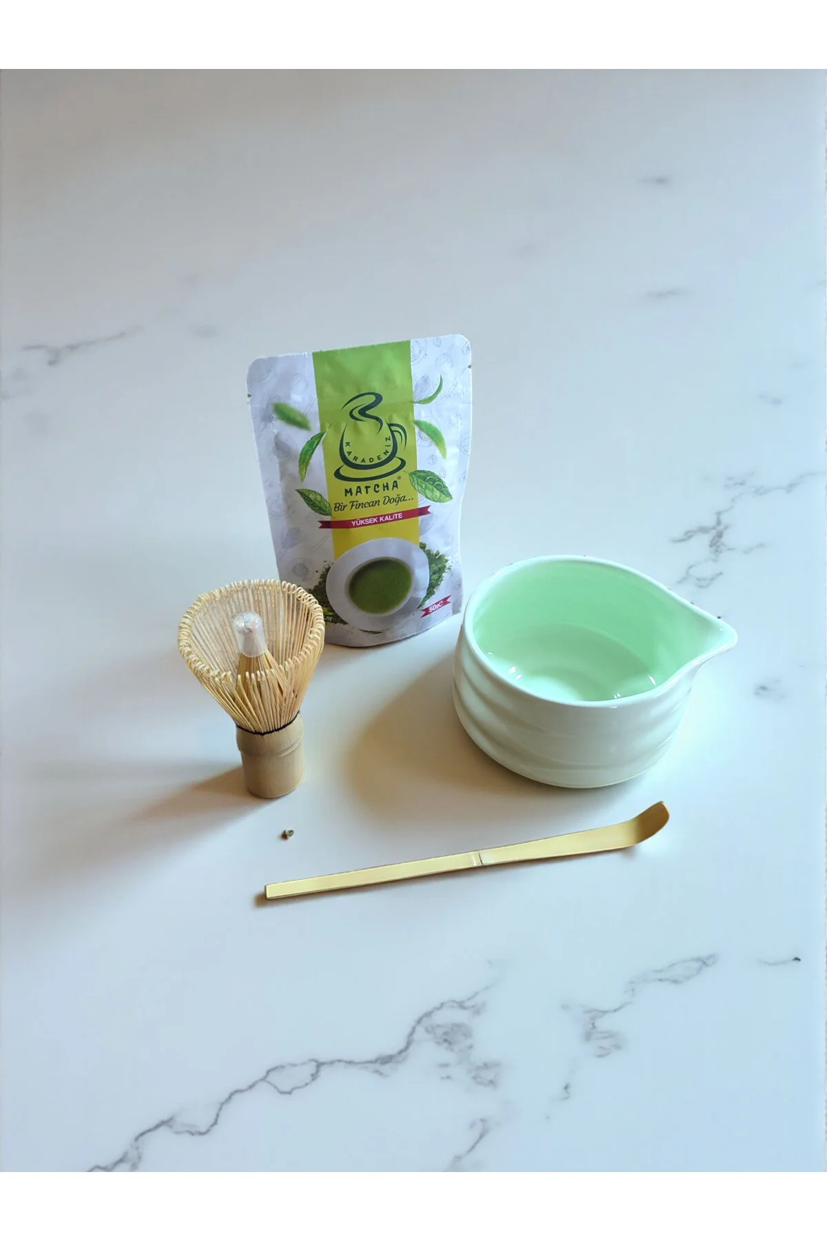 سایر دمنوش های گیاهی MATCHA TEA BAMBOO WHISK BOWL SPOON مجموعه مراسم PURE Karadeniz Matcha