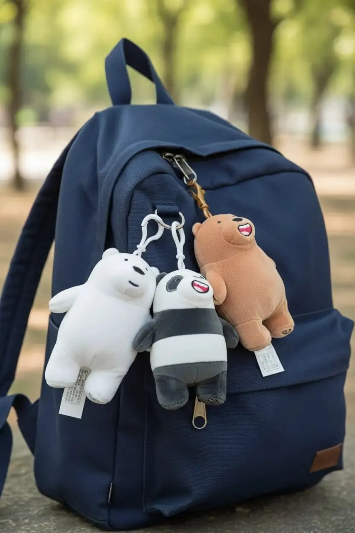 جلیقه کلید جاکلیدی مخمل دار دارای مجوز WE BARE BEARS Miniso