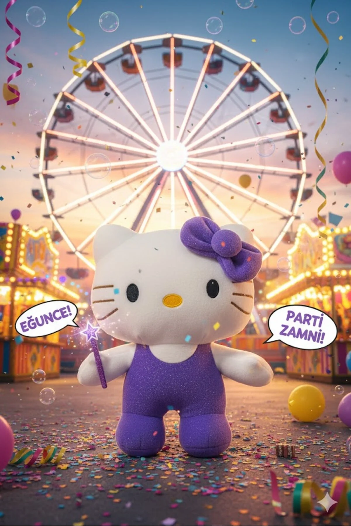 اسباب بازی های پشمی مخمل دار HELLO KITTY 35 سانتی متر Pufline