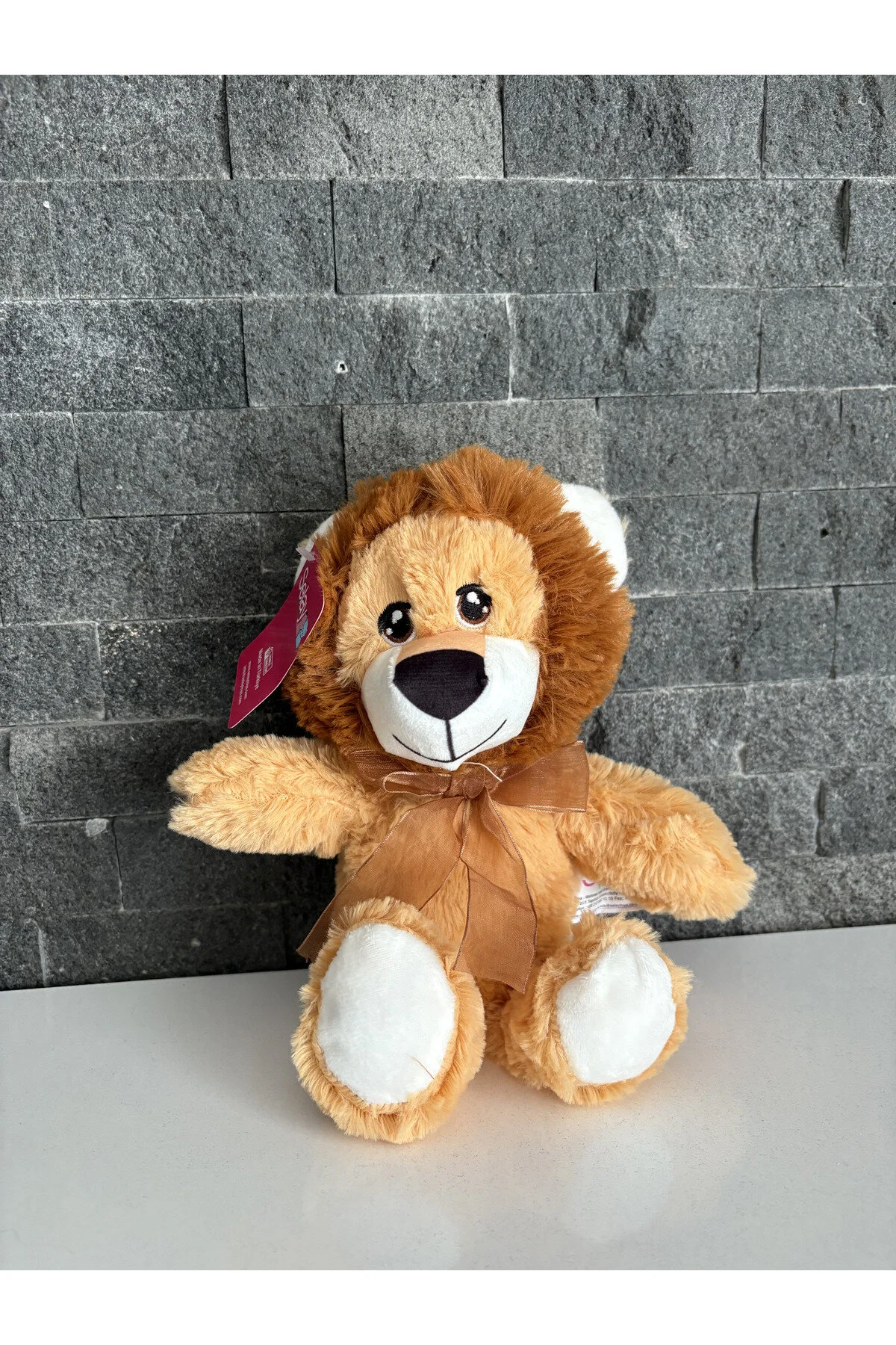 اسباب بازی های پشمی مخمل 25 سانتیمتری شیر قهوه ای SELAY TOYS