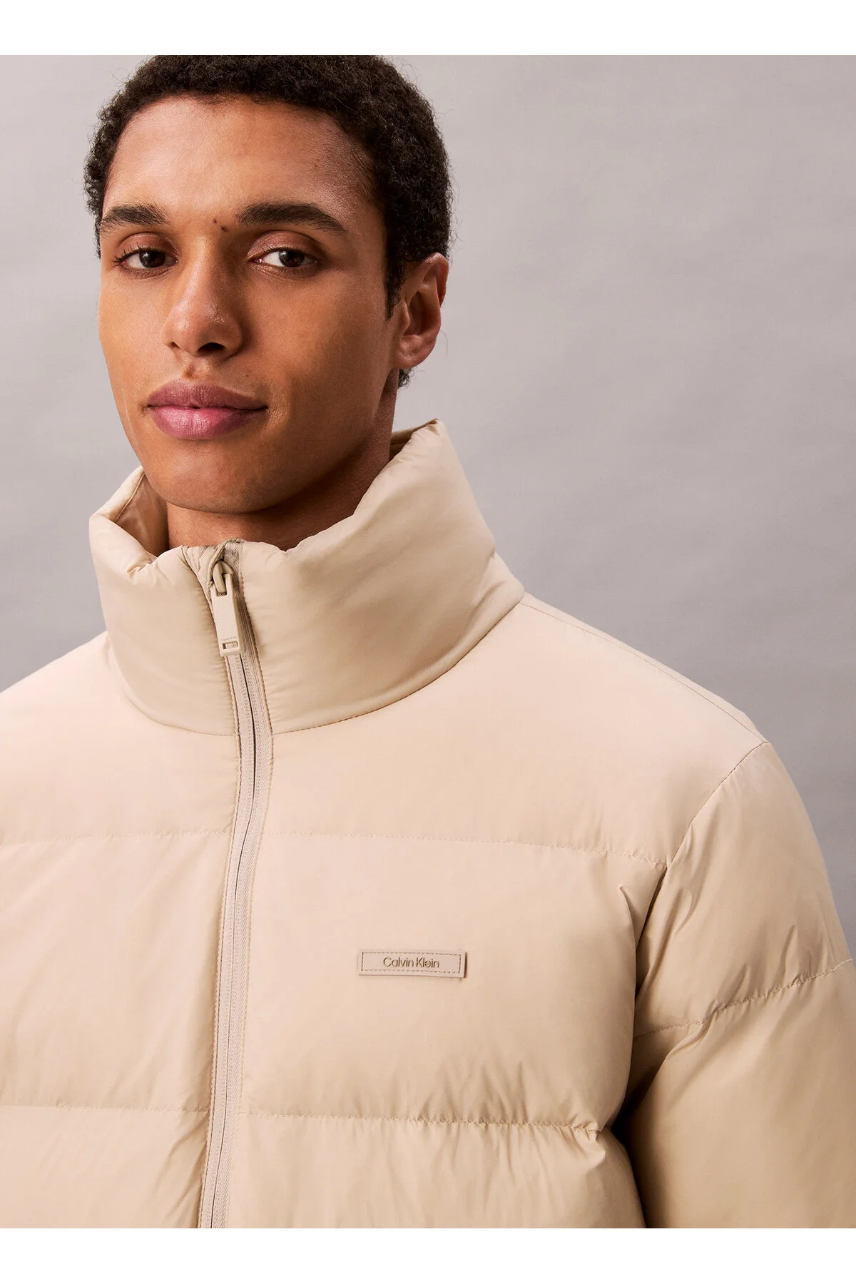 کاپشن کت مردانه قهوه ای LV04LD529GNSU LS MDWT NYLON CHNL DO Calvin Klein