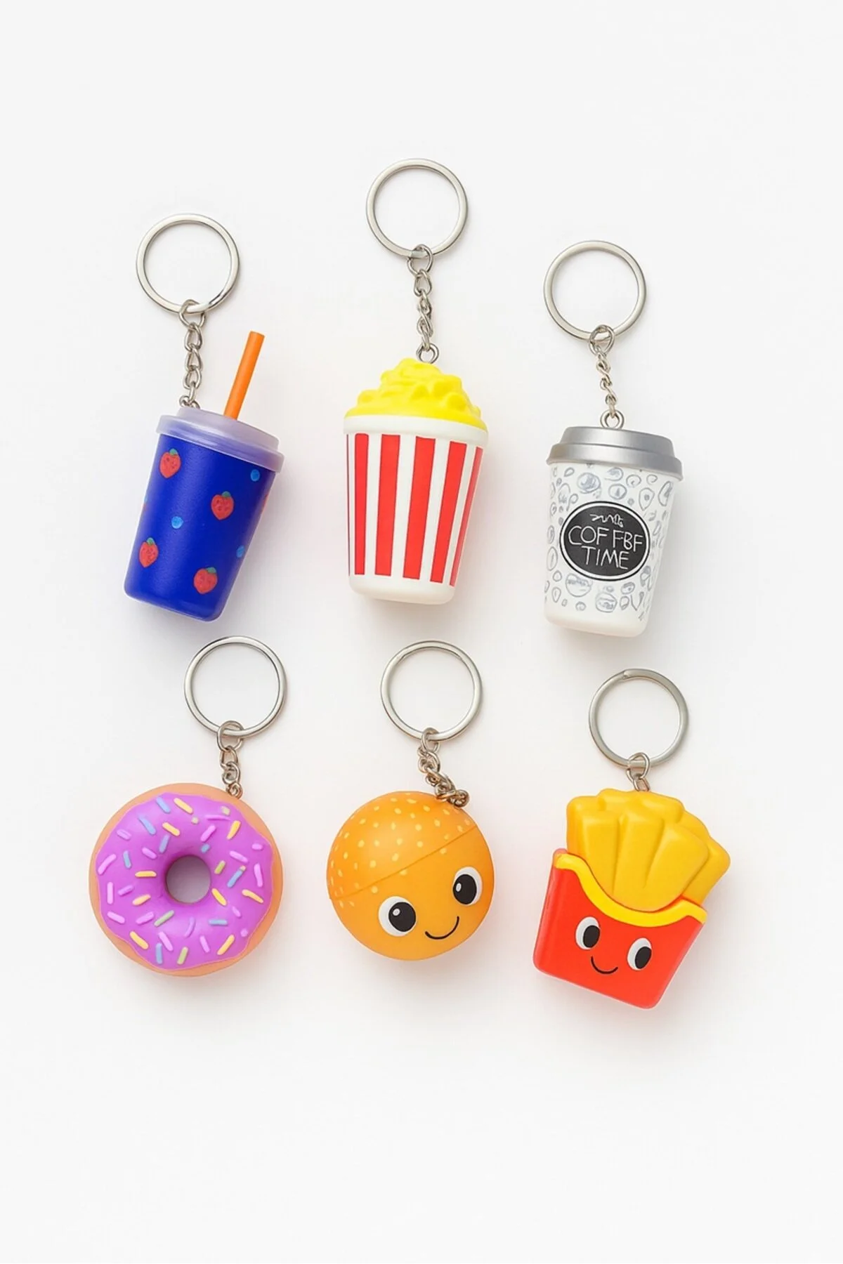 جلیقه کلید جاکلیدی با تم فست فود SQUISHY حمل و نقل مدل مختلط 1 ضد استرس نرم keyfisepet en keyifli sepet