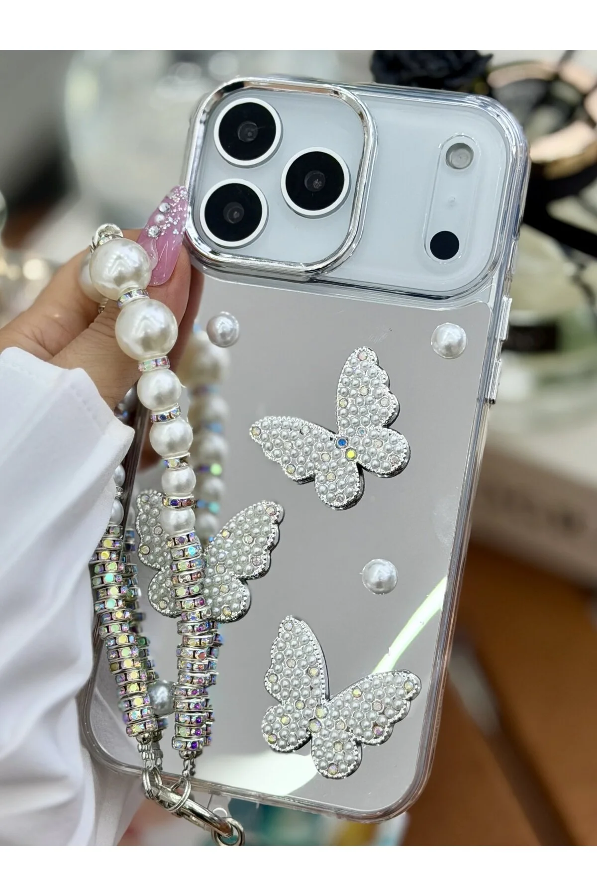 کاور و قاب سیلیکونی طرح‌دار اسباب‌بازی پروانه‌ای آینه‌ای PROMAX سازگار با IPHONE 17 Go Aksesuar