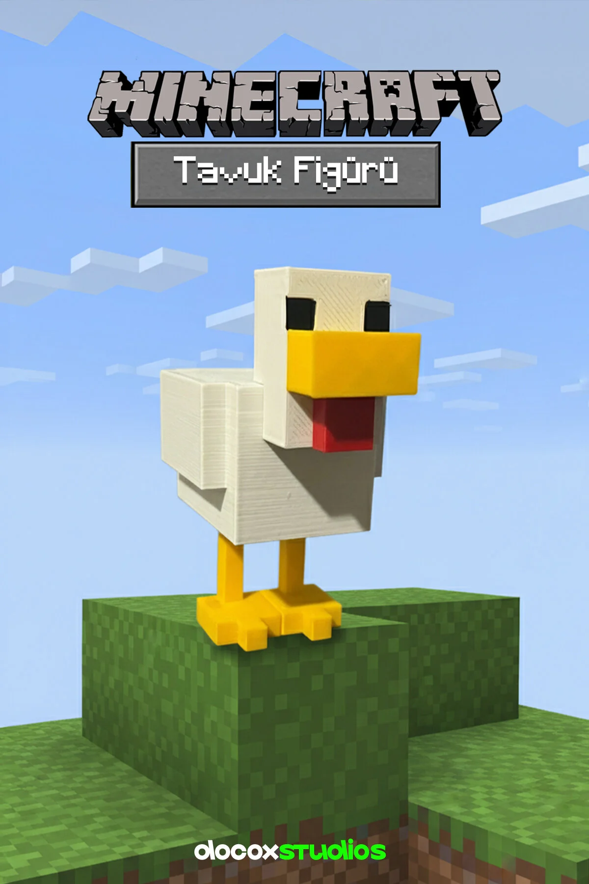 اسباب بازی های فیگور شخصیت MINECRAFT CHICKEN 9 سانتی متری تزئینات پیکسلی و لوازم جانبی دسکتاپ Docox Studios