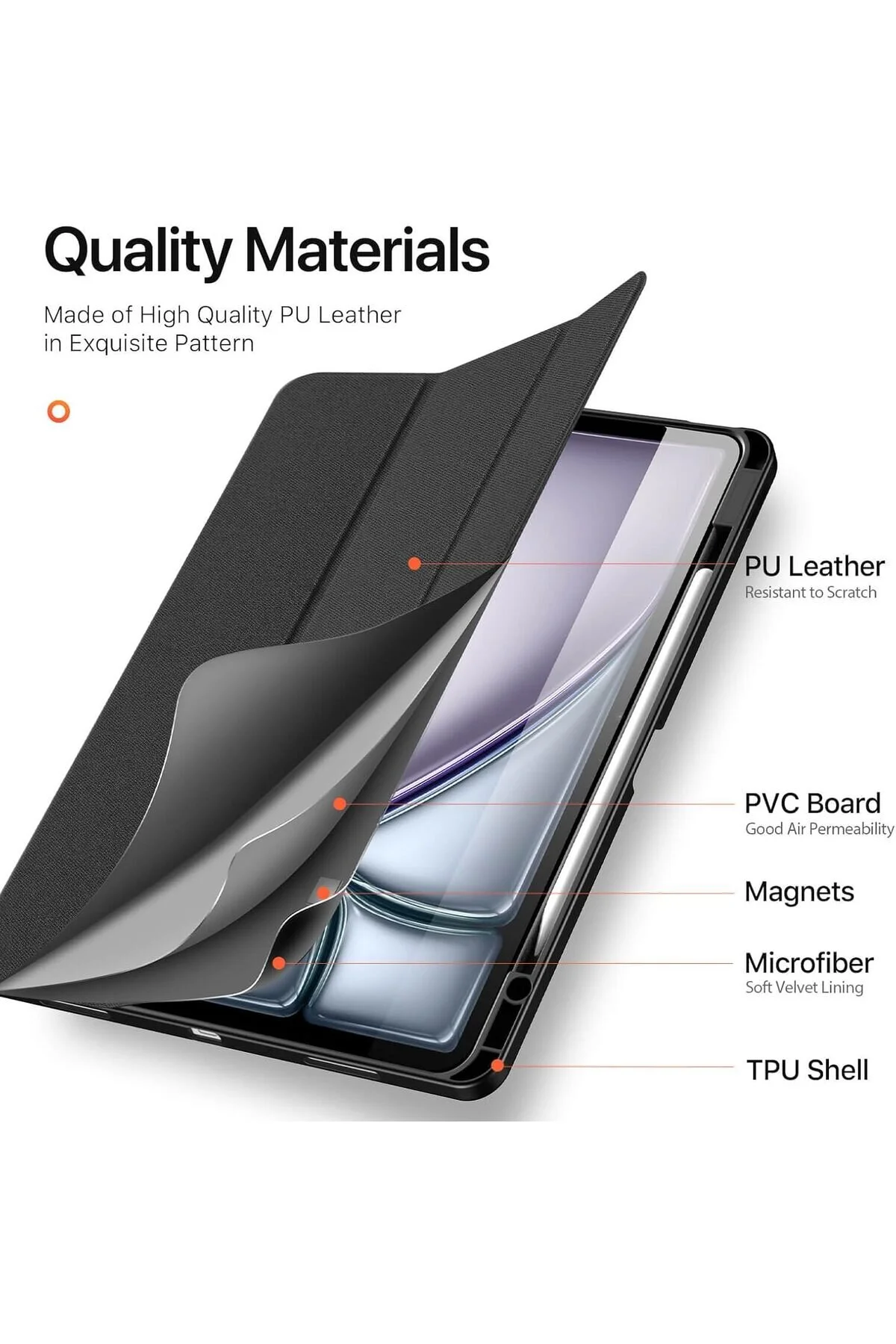 کاور تبلت APPLE IPAD AIR 11 اینچی نسل ششم M2 , MAGNETIC LUXURY PREMIUM TABLET Duxweel