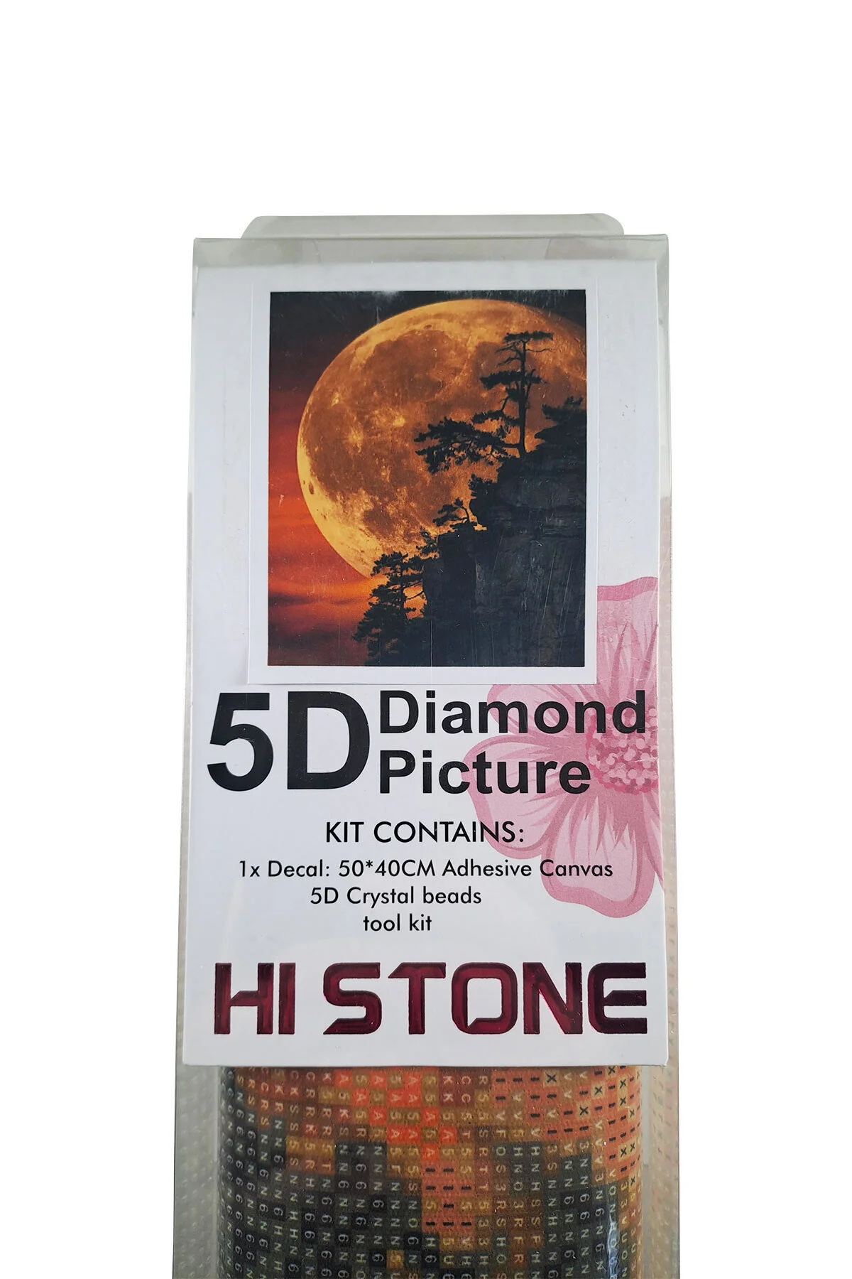 پازل کیت برش سنگ الماس 5 بعدی 40 در 50 سانتی متر الگوی ماه کامل بزرگ histone