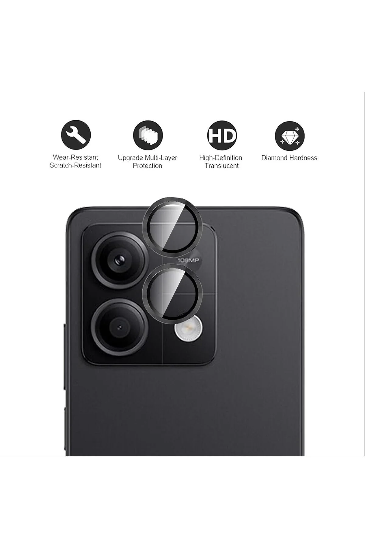 محافظ لنز دوربین REDMI 15C رنگی شیشه ای فیبکس Fibaks