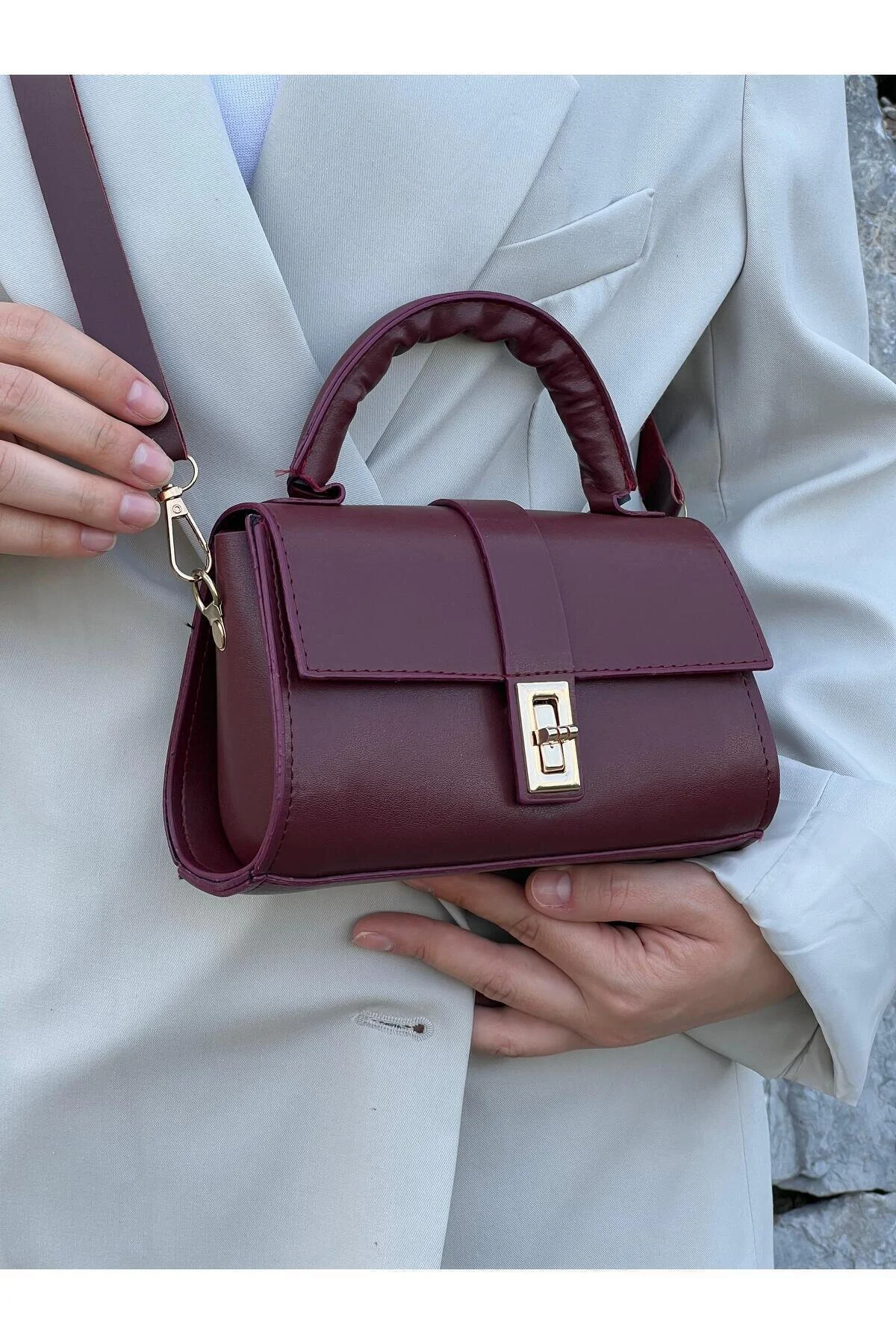 کیف شانه ای دست و زنانه مدل CLARET RED zetus