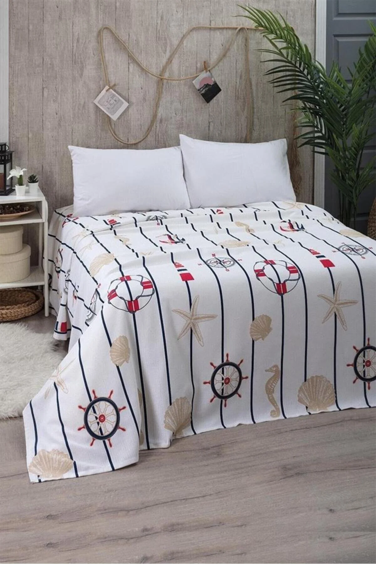 پیکه یک نفره و ست سفید روتختی سینگل دریایی 170 x 230 Mulberry