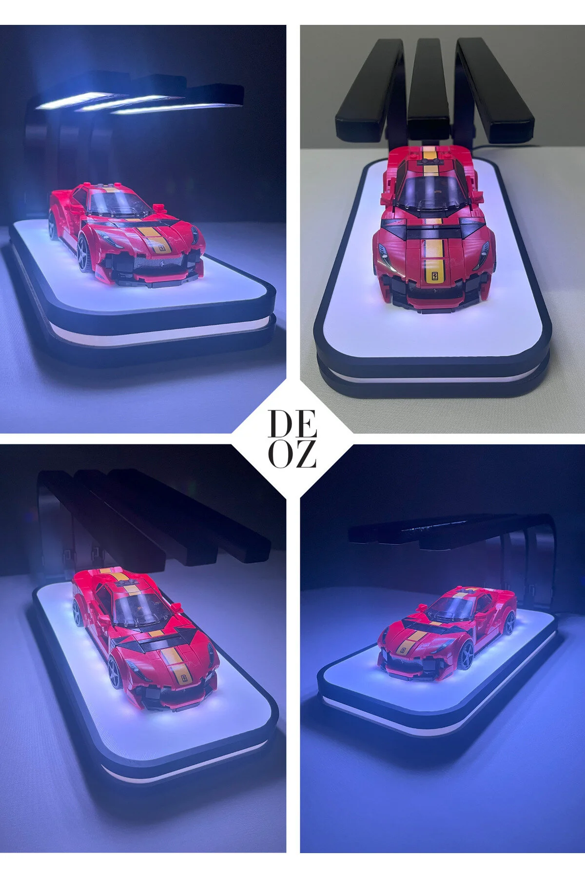 مدل خودرو غرفه دیوراما سالن نمایشگاه اتومبیل RGB آینده نگر | DIECAST و با چراغ های LED اورجینال DEOZ3D