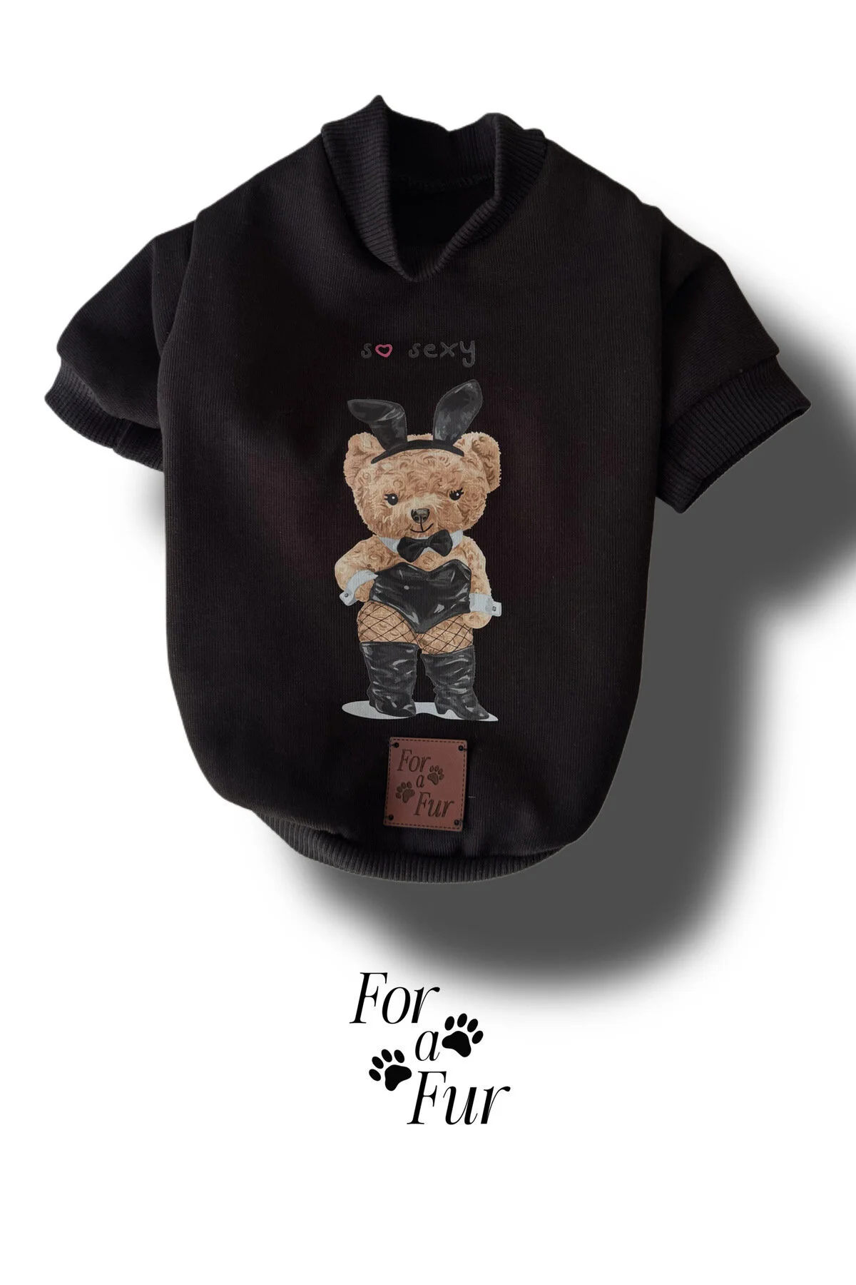 لباس سگ تی شرت I'M جذاب TEDDY BEAR گربه سیاه طرح دار اورجینال For a Fur