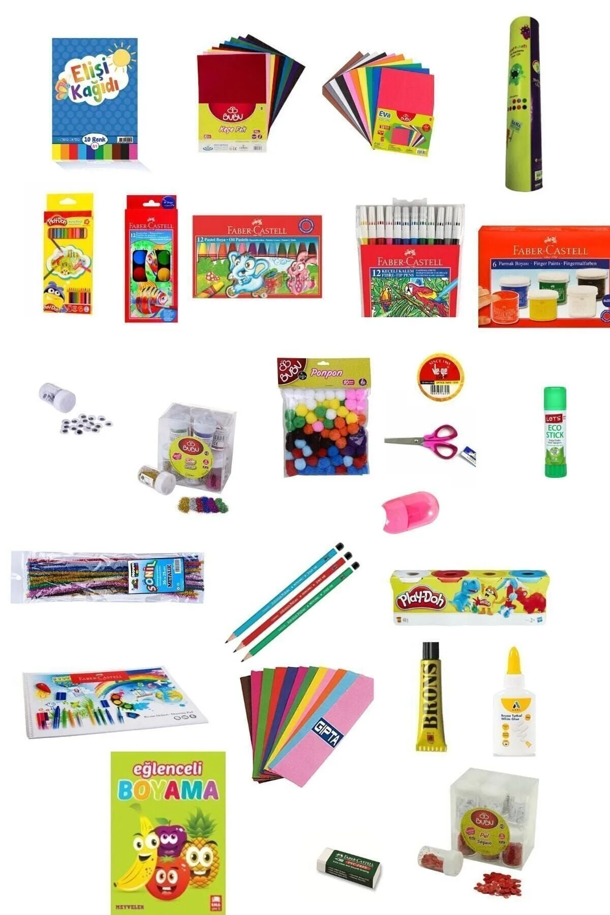 Faber Castell پیش دبستانی - مهدکودک 26 تکه فعالیت خانگی ست لوازم التحریر رنگ دست ساز K.s