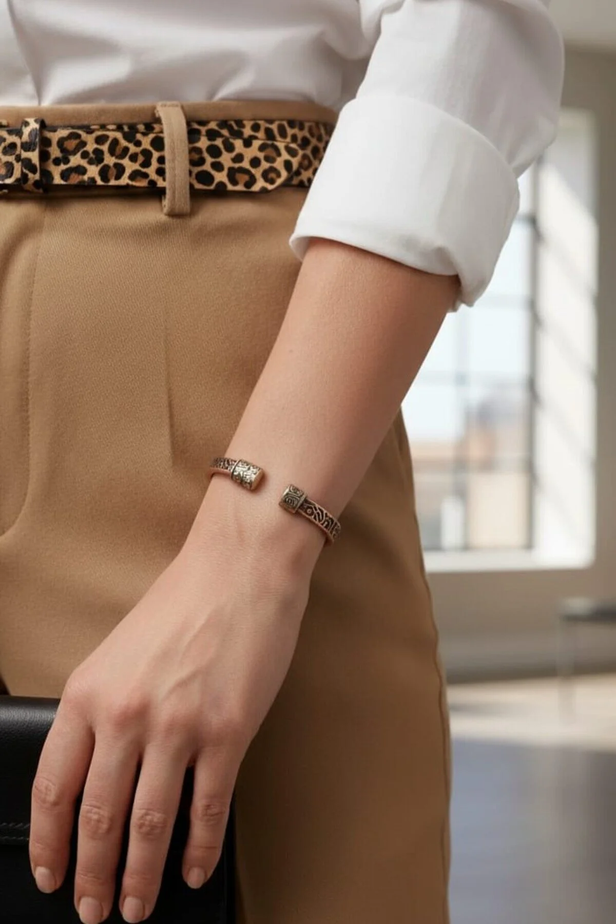 دستبند فشن مسی خالص خالکوبی شده با فیگور بی نهایت Süspüs Accessories