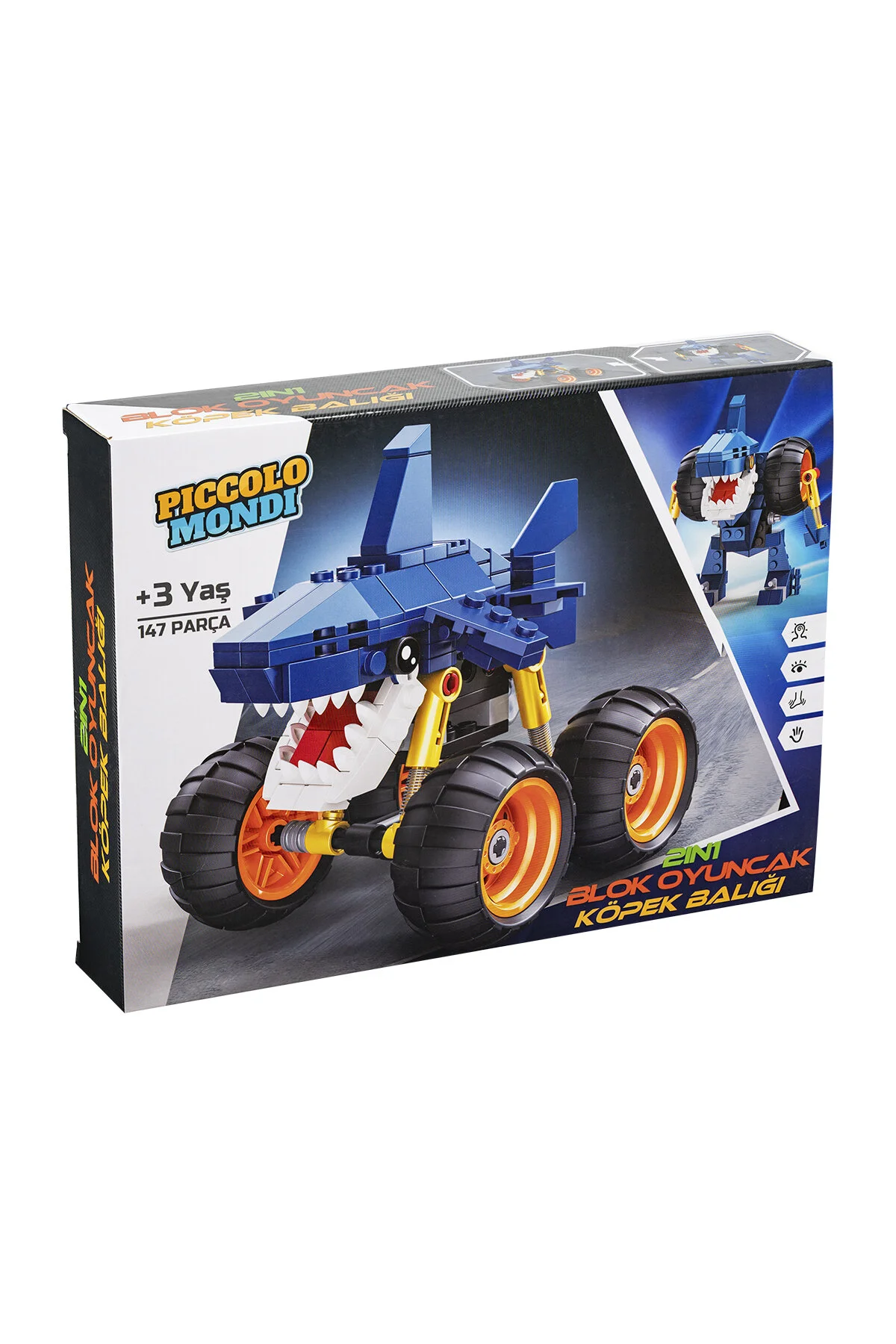 لگو و اسباب بازی های ساخت محور TOY SHARK BLOCK 2IN1 از ترکیه Piccolo Mondi