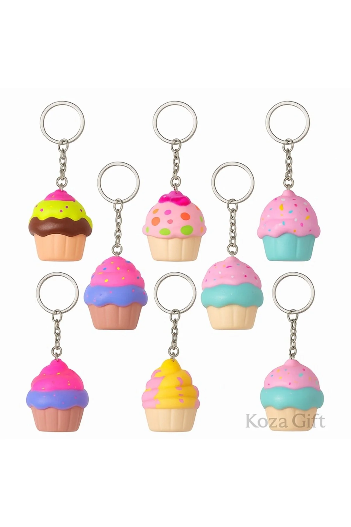 جلیقه کلید جاکلیدی کاپ کیک SQUISHY حمل و نقل مدل مختلط اسباب بازی SOFT STRESS RELIEF 1 PIECE keyfisepet en keyifli sepet