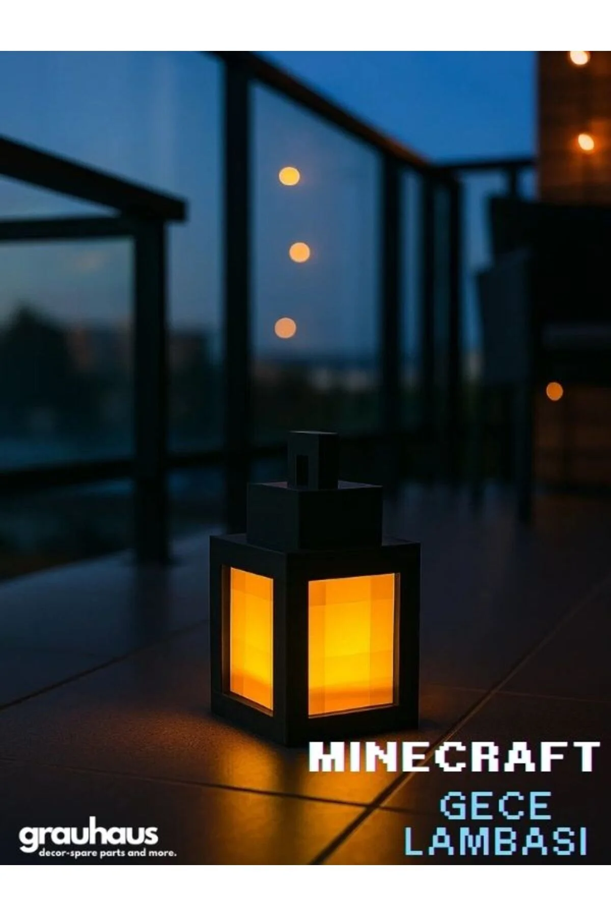 اشیاء دکوراتیو و مجسمه MINECRAFT NIGHT LIGHT DESIGN PIXEL DECOR GRAUHAUS