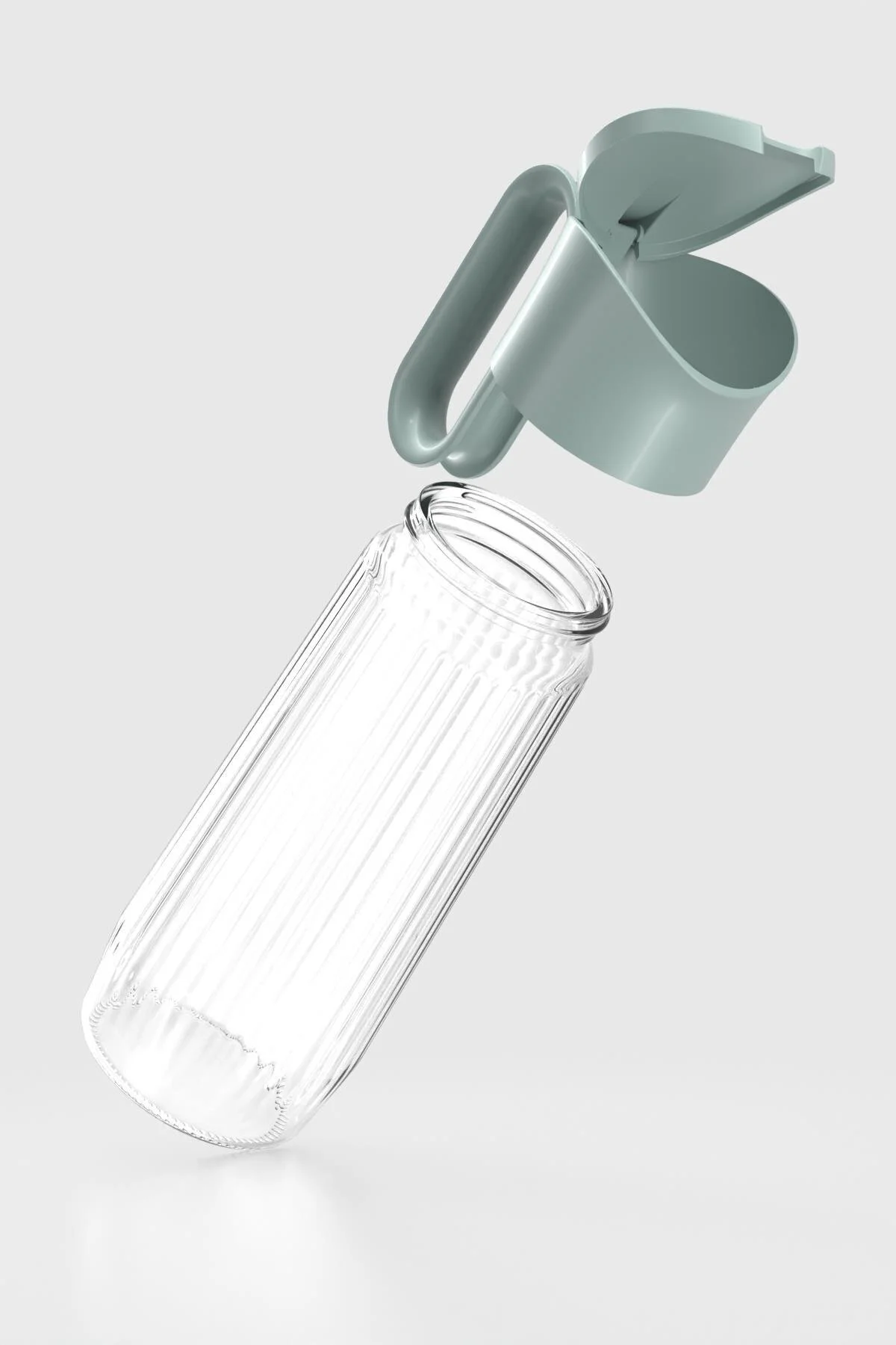 پارچ و تنگ کوزه حکاکی شیشه ای 1500 میلی لیتری لوویا 111034 سبز رنگا Renga