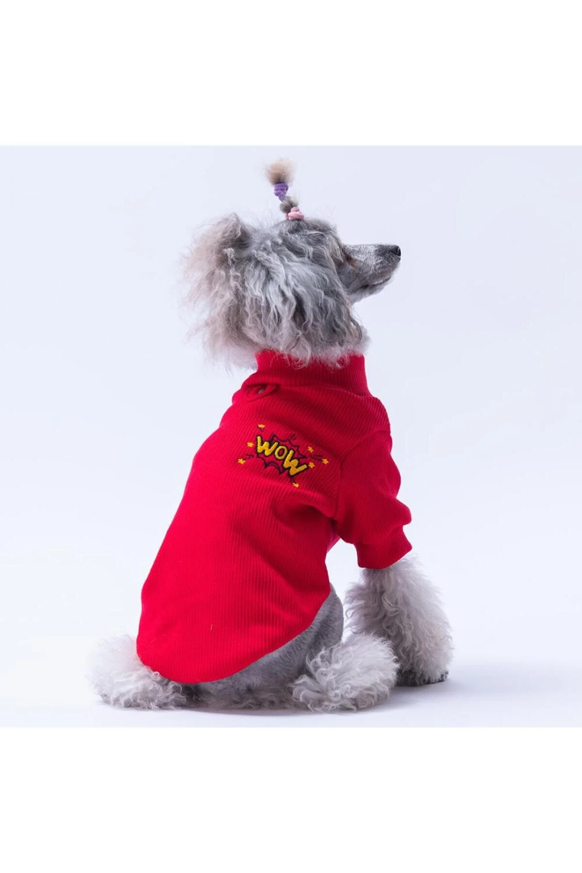 لباس سگ عرق گربه ای منعطف قرمز واو دوزی اورجینال Pawstar