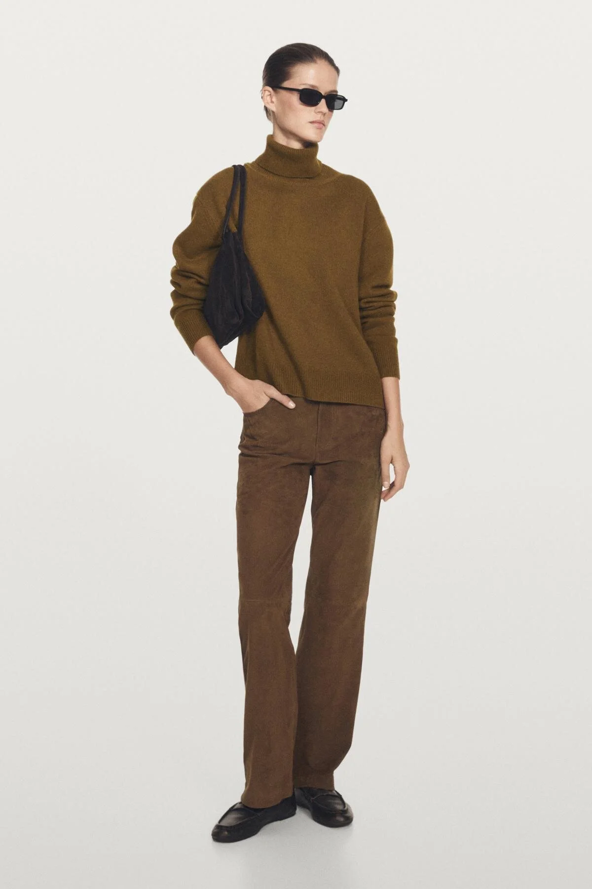 پلیور ژاکت یقه اسکی ترکیبی پشمی ماسیمو دوتی Massimo Dutti