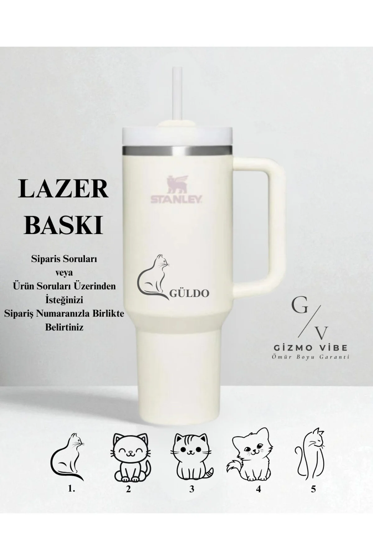 فلاسک قابل تنظیم QUENCHER H2.O FLOWSTATE™ TUMBLER 1.18L 40OZ کرم نام سفارشی استنلی Stanley