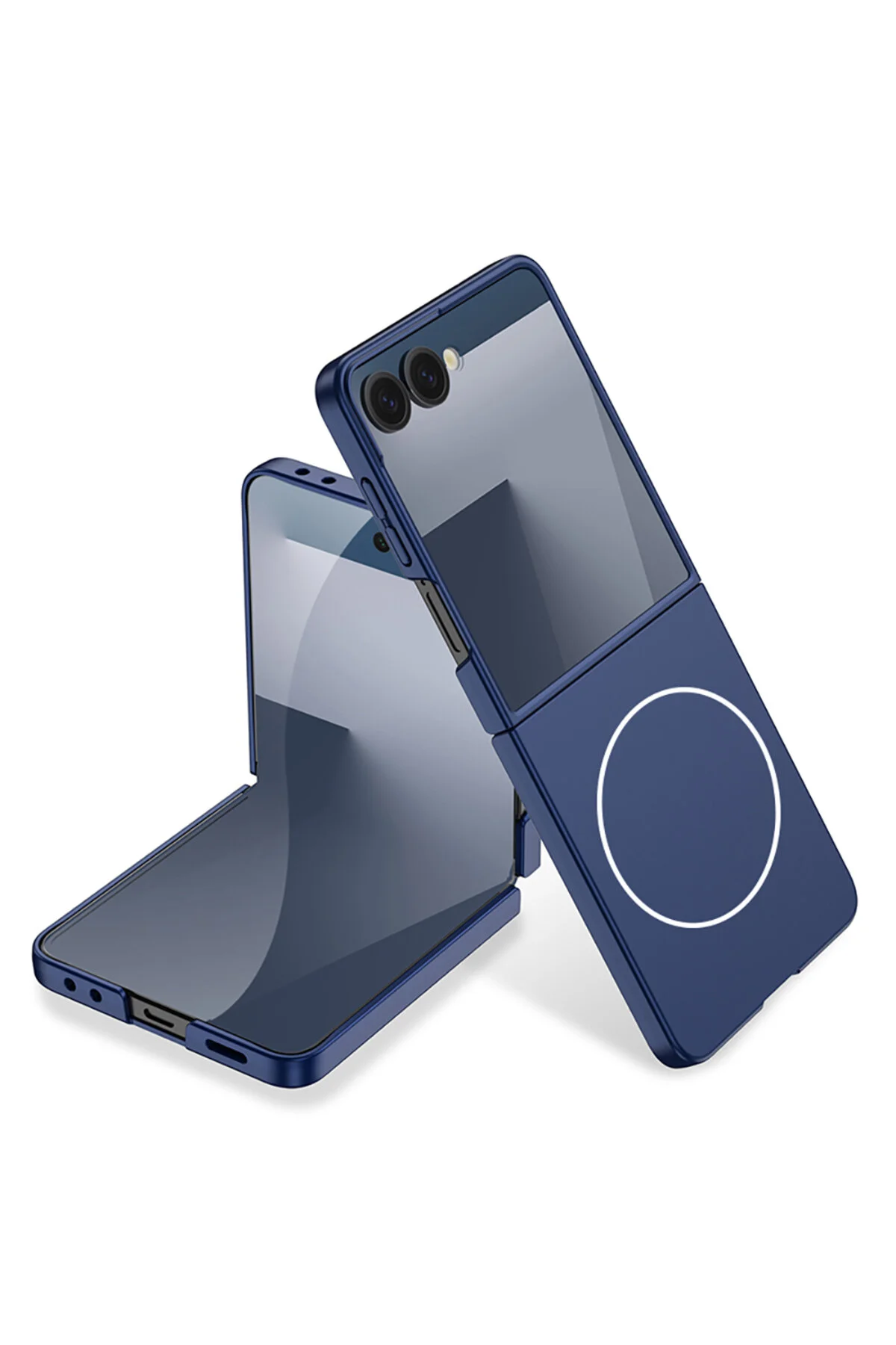 کاور و قاب ایمن GALAXY Z FLIP 7 ZORE M با شارژ بی‌سیم آبی دریایی Forumshop