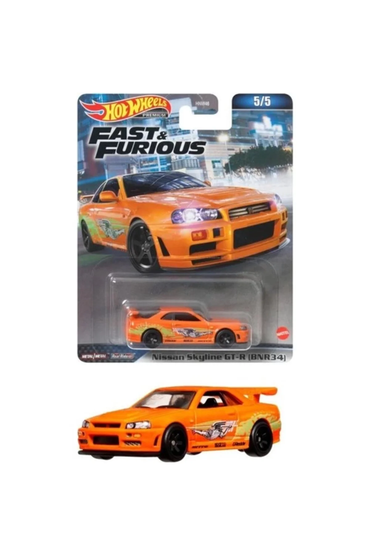 ماشین اسباب بازی خودروی پریمیوم FAST FURIOUS NISSAN SKYLINE GT R BNR34 HNW46 HKD21 از ترکیه HOT WHEELS