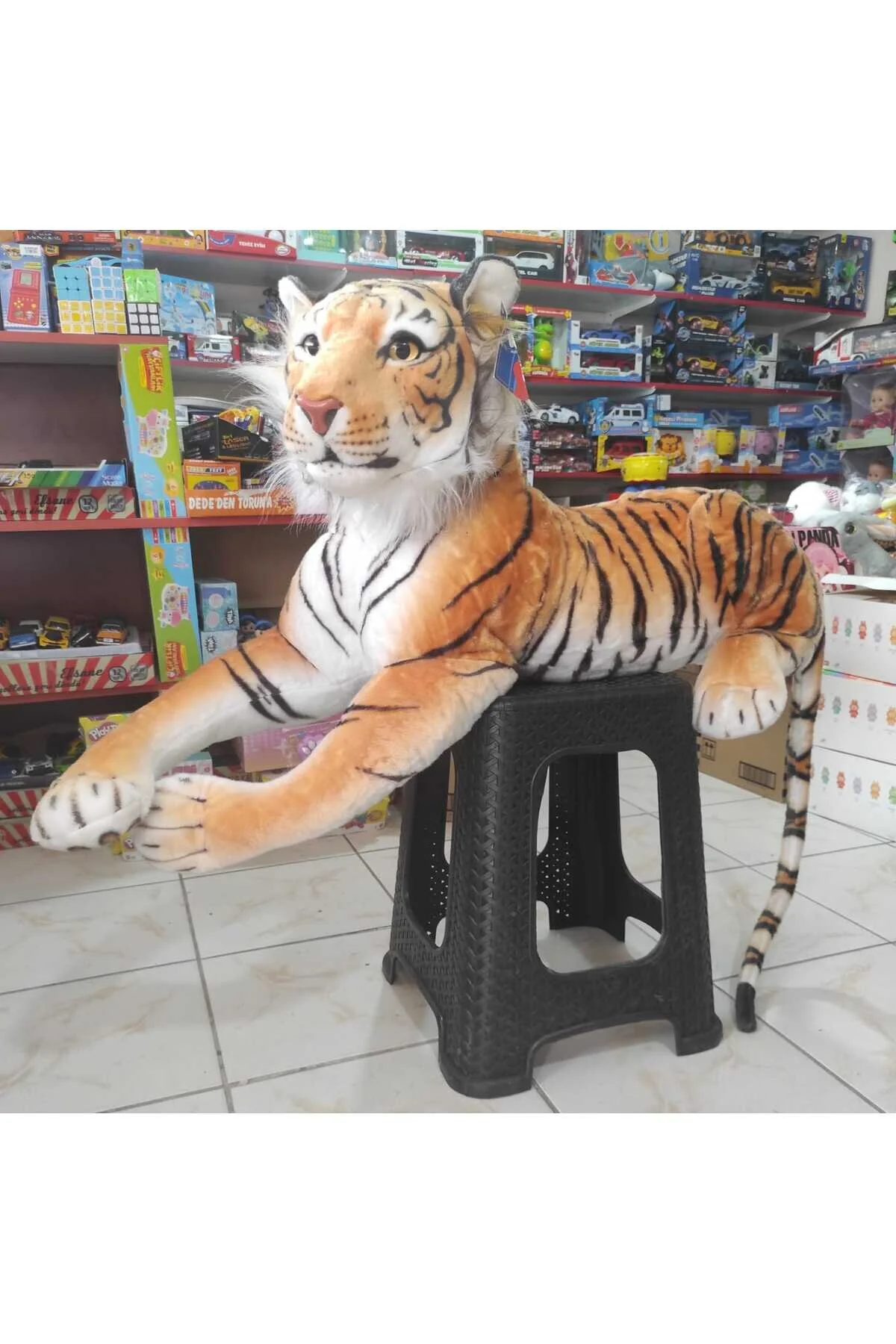 اسباب بازی های پشمی ببر غول پیکر 120 سانتی متر مخمل خواب دار هدیه berattoys