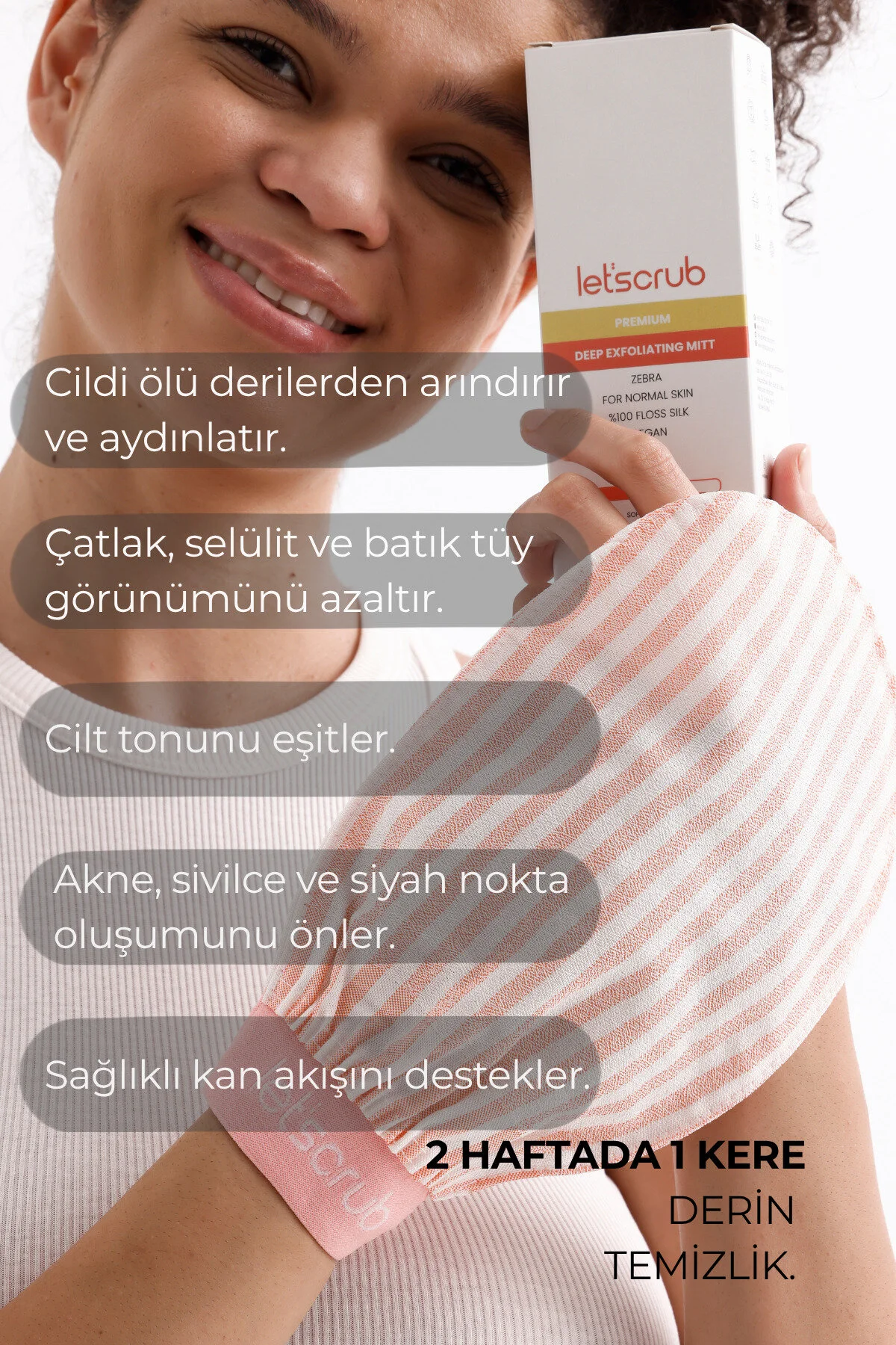 لیف حمام و دوش Premium مدل Zebra رنگ کرم و نارنجی مناسب پوست‌های نرمال LET'SCRUB
