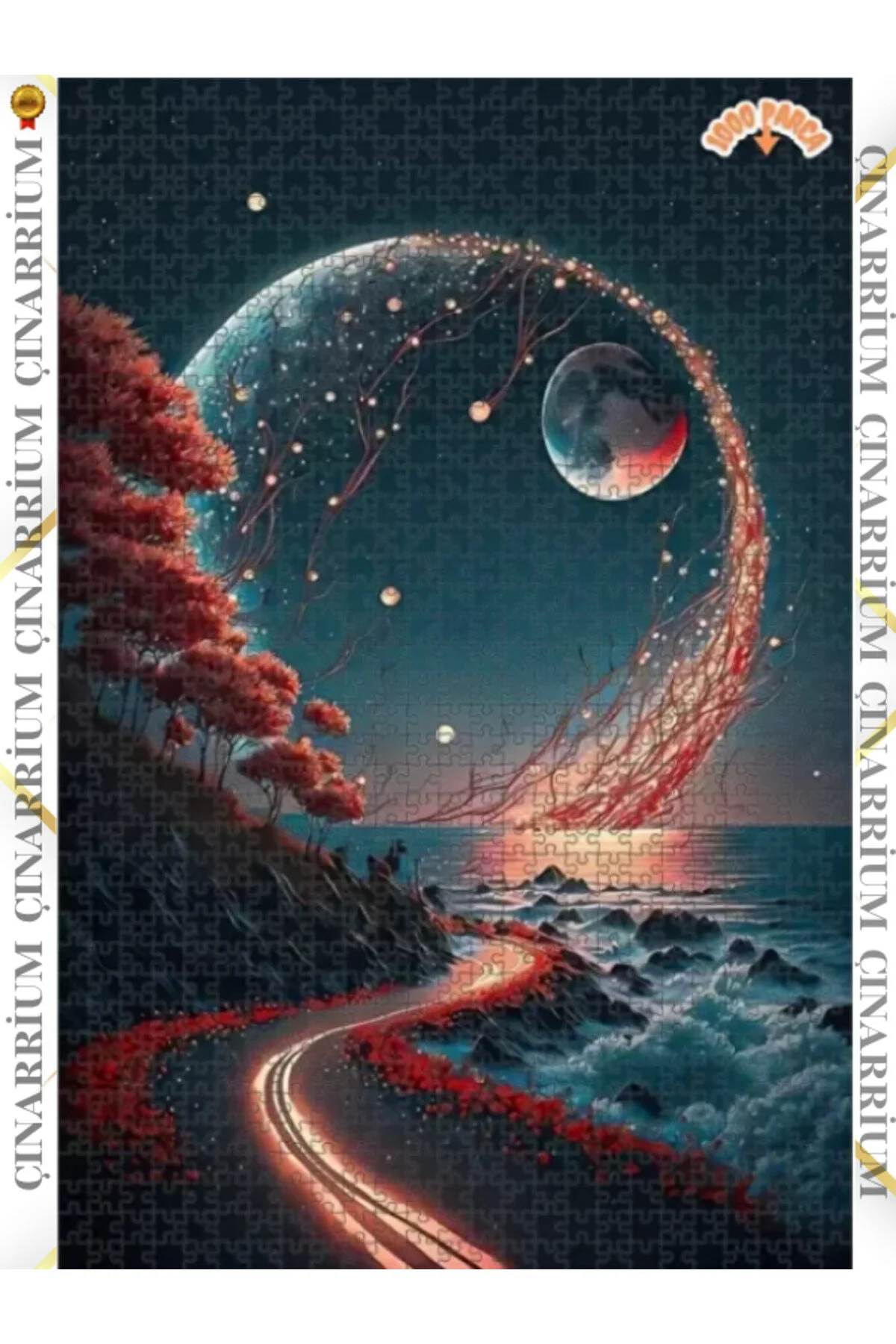 پازل سه بعدی چوبی 1000 قطعه ای 50X70 با طرح منظره طبیعت گرمسیری pınaxar